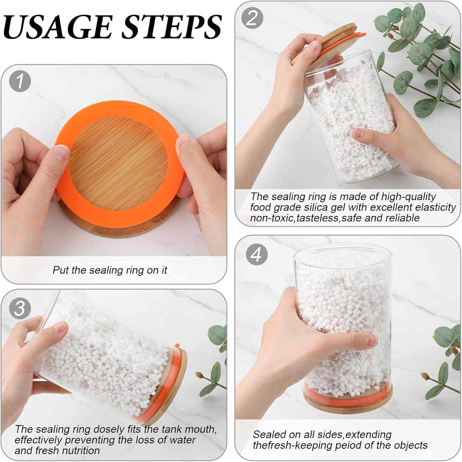 Molain 6Pcs Rubber Seals Rings for Glass Jars
