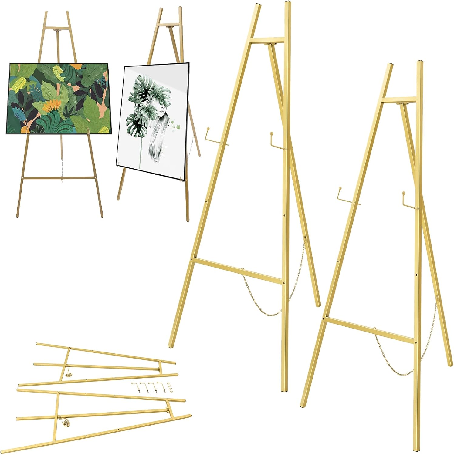2PCS 465 Inch Tall Metal Easel Stand for Weddings and Displays