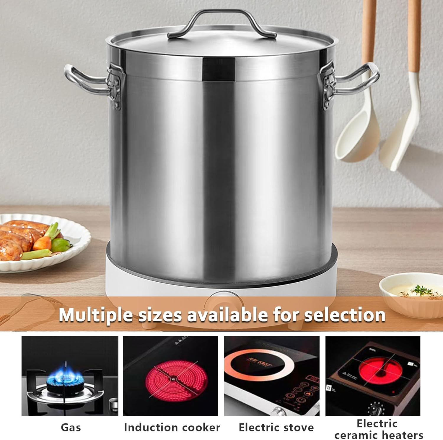 AIZYR 6L Stainless Steel Stock Pot with Lid 1