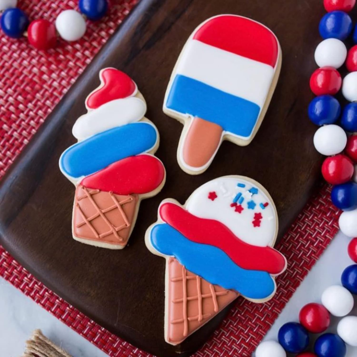 Summer Cookie Cutters 4PCS 3 to 4 Inches Ice Cream Popsicle Cupcake