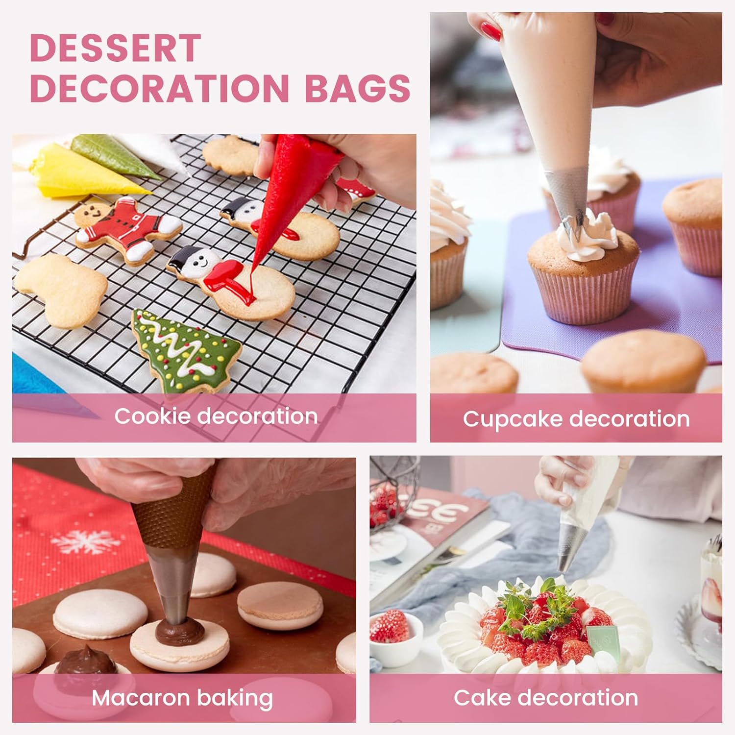 Firstake 200pcs 12 Inch Piping Bags for Decorating