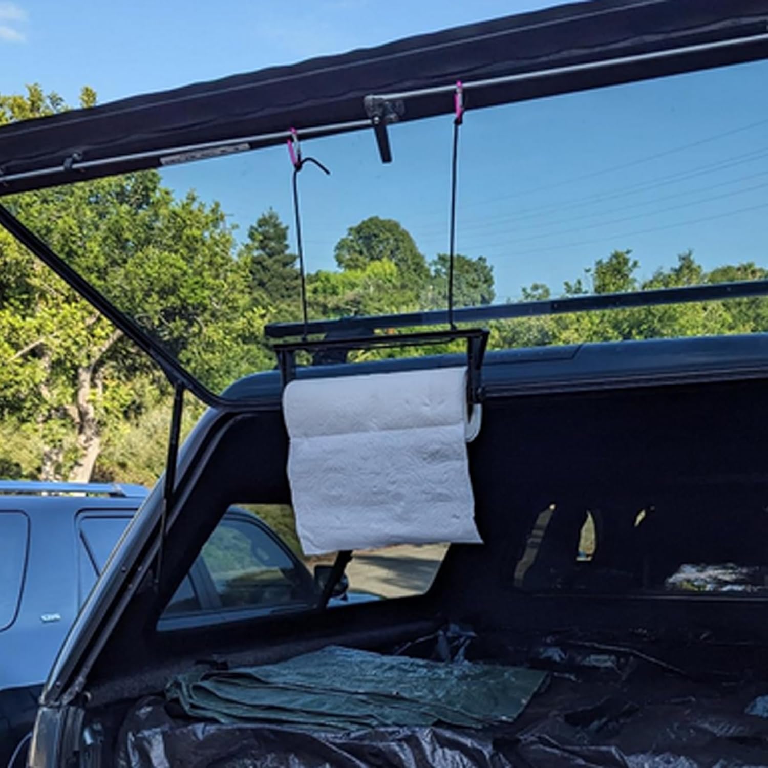 YYST Portable Paper Towel Holder with 2 Hooks