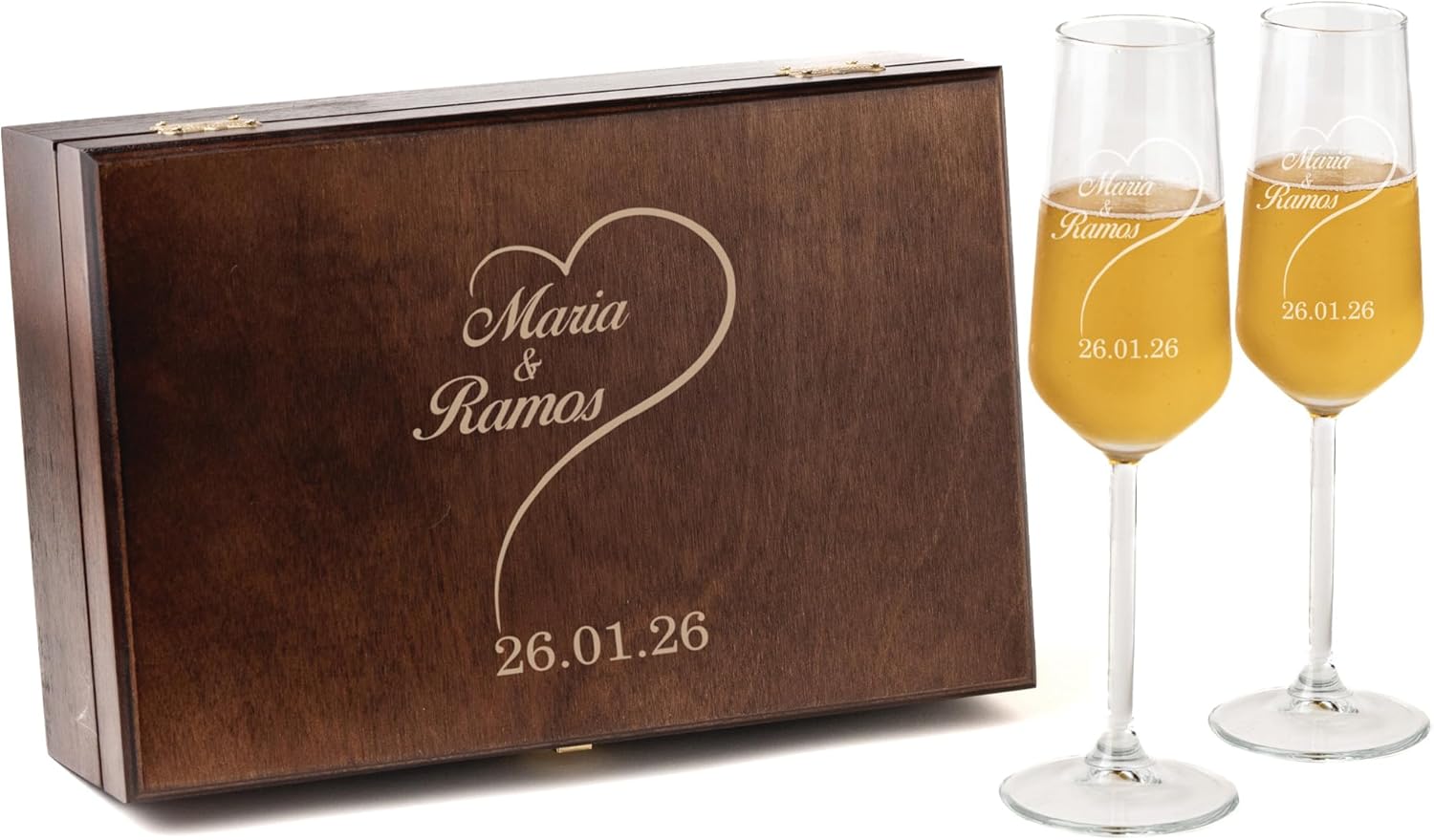 Personalized Champagne Flutes Set of 2 for Weddings