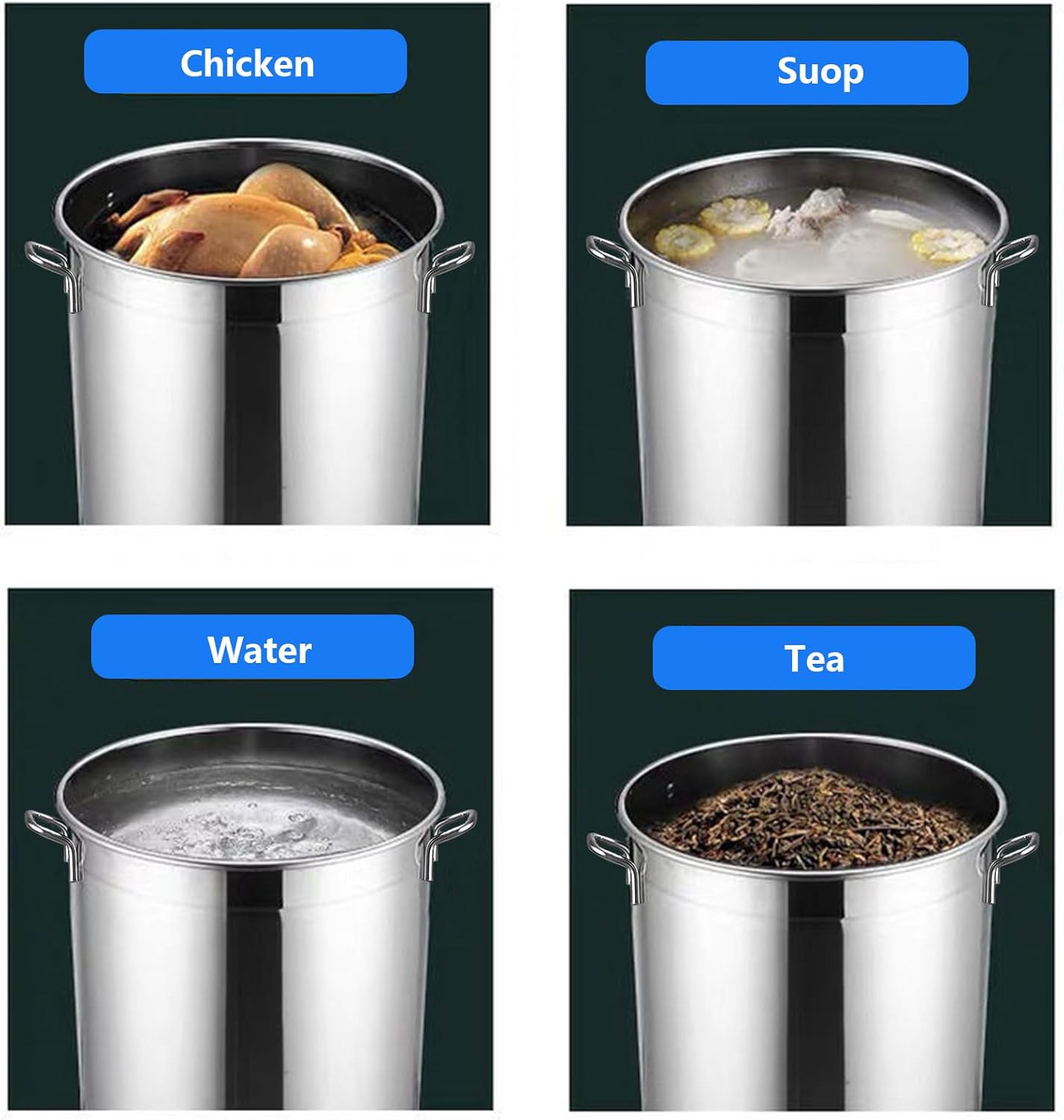 AIZYR 6L Stainless Steel Stock Pot with Lid