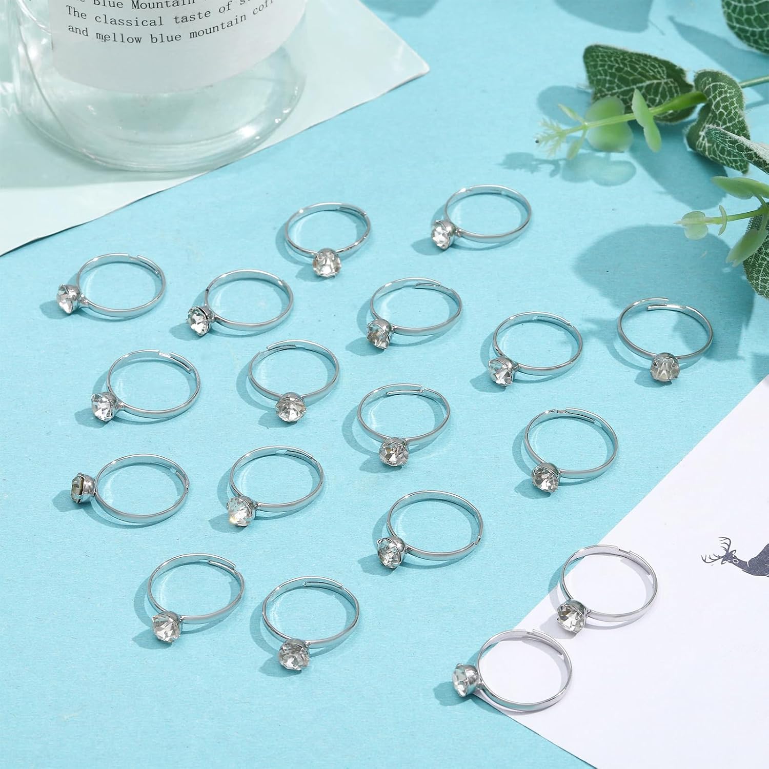 NEWITIN 80 Piece Fake Diamond Ring Set for Wedding Parties