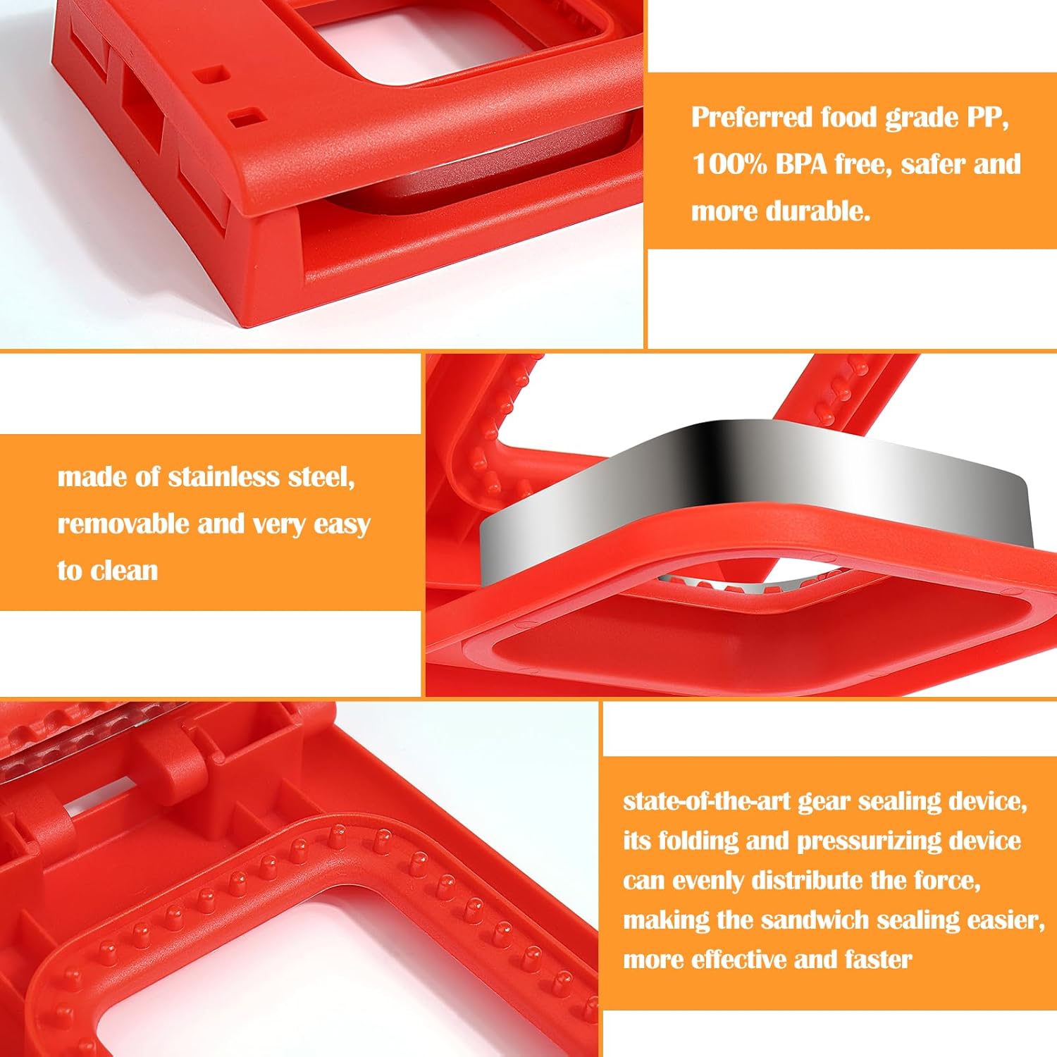 Vodolo Crustless Sandwich Maker with 2 Cutters for Kids Lunch