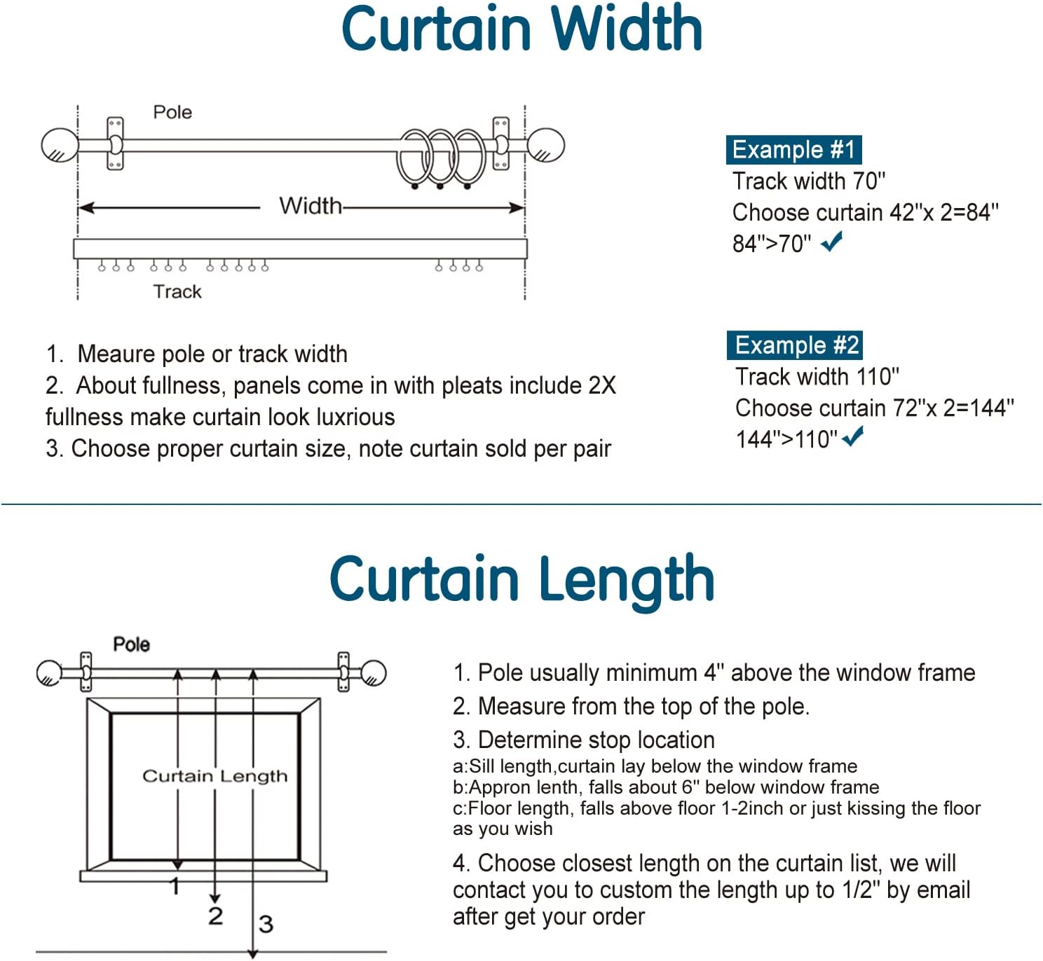 LETAU Velvet Blackout Curtains 52x102 Set of 2
