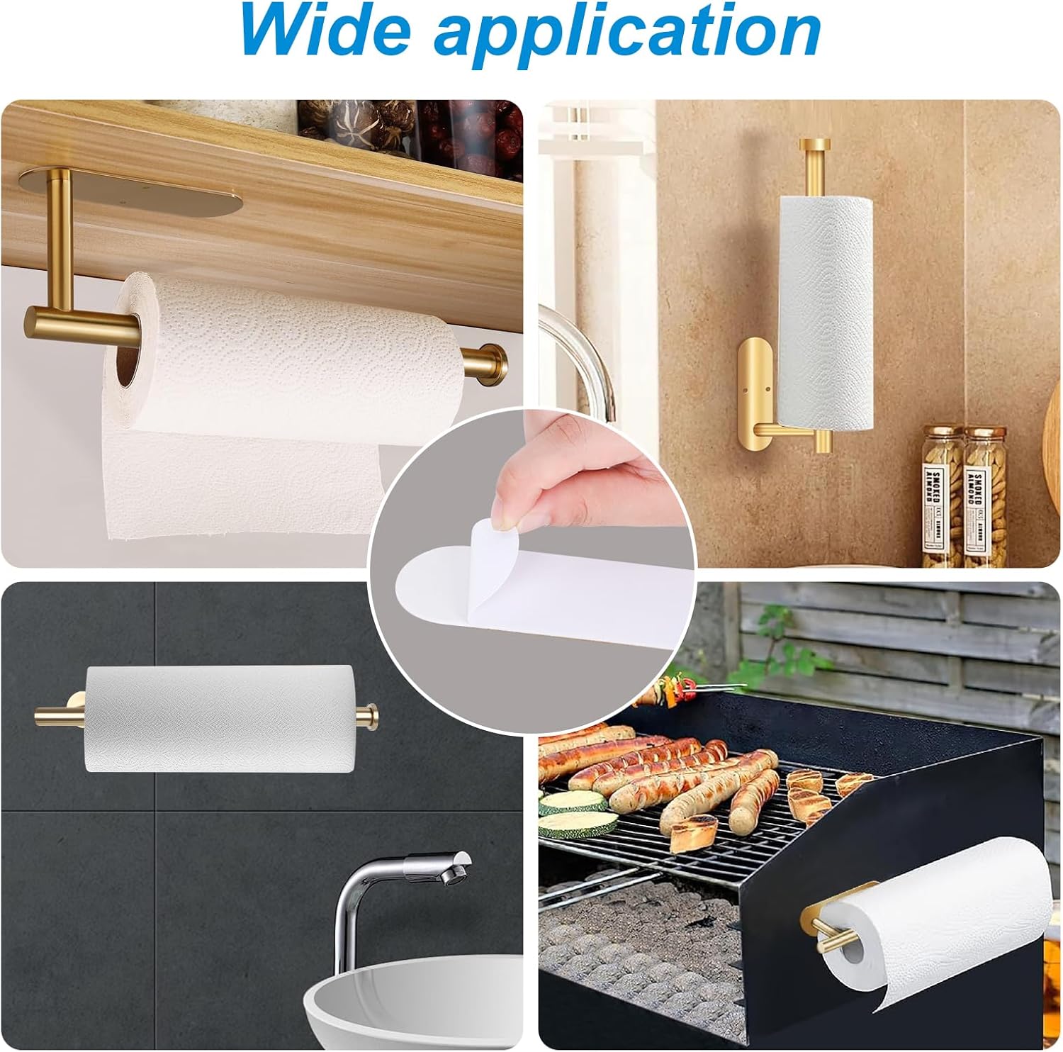 5-Pack Self-Adhesive Paper Towel Holder Strips