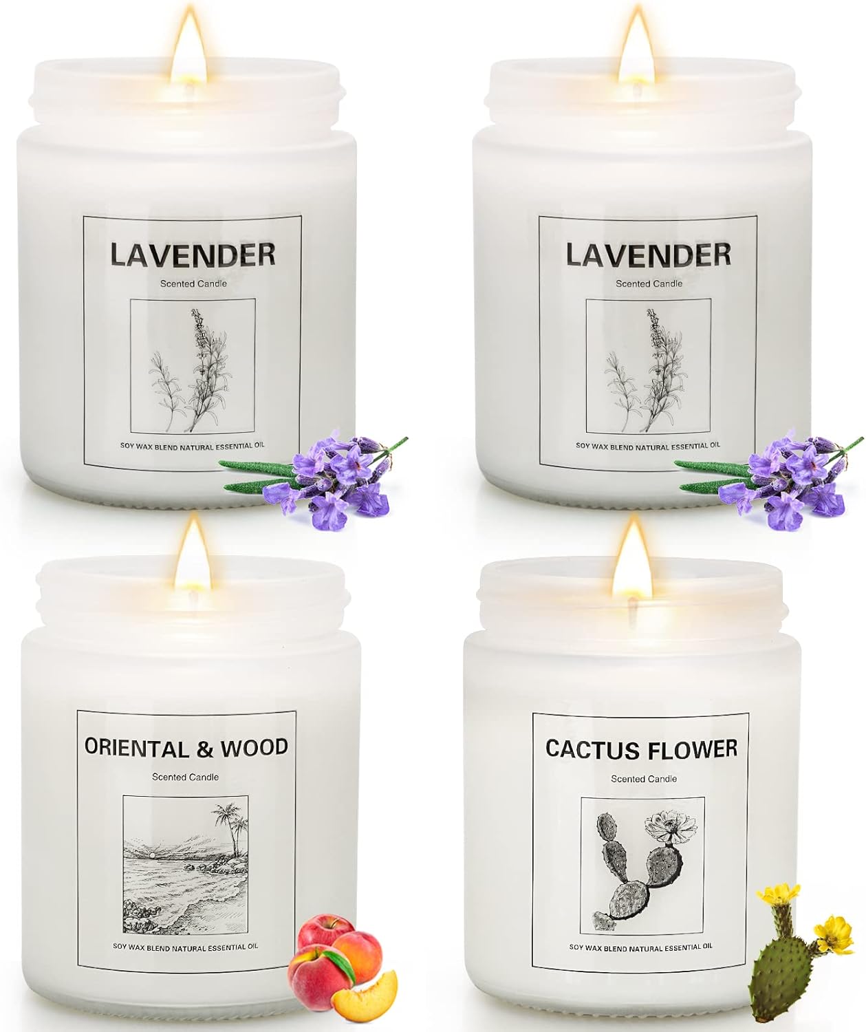 THORNWOLF 4 Pack Scented Candles Lavender