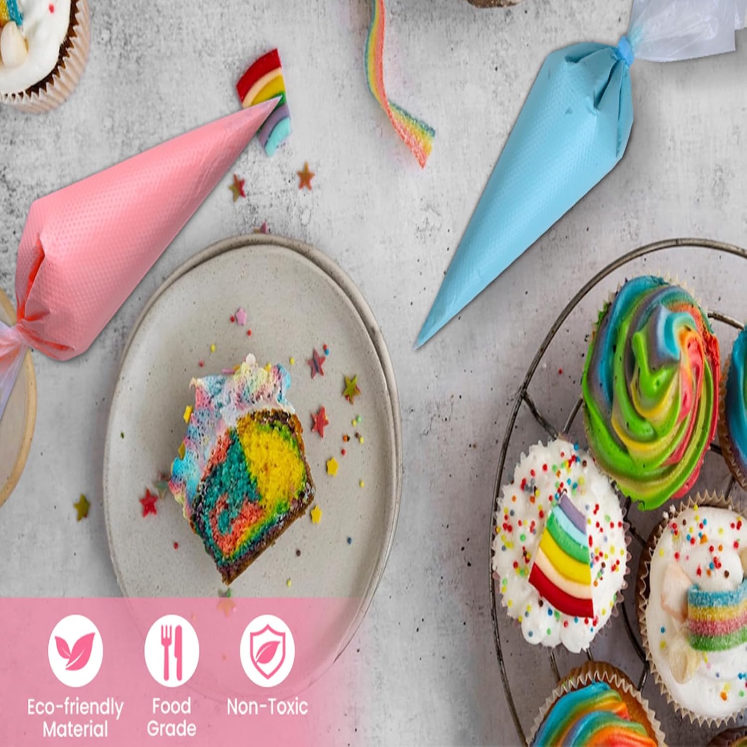 Firstake 200pcs 12 Inch Piping Bags for Decorating