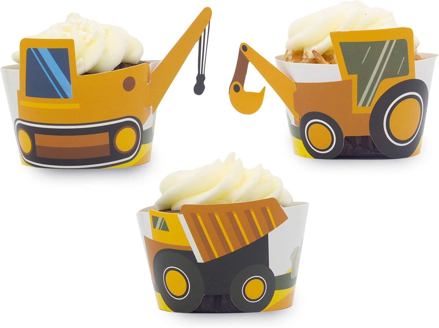 Pop Fizz Designs Construction Birthday Cupcake Wrappers Set of 24