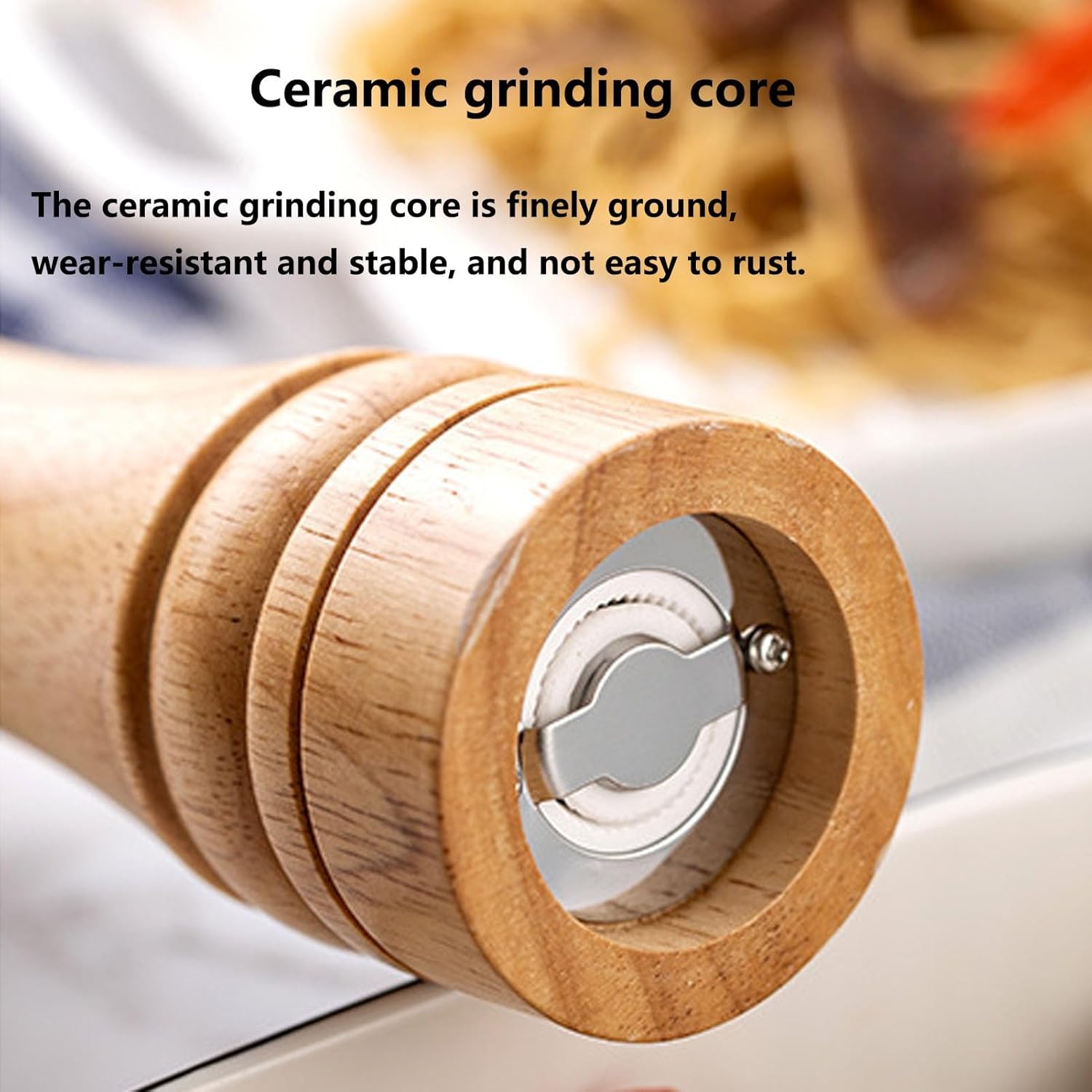 Adjustable Coarseness Salt Pepper Mill Set with Ceramic Core