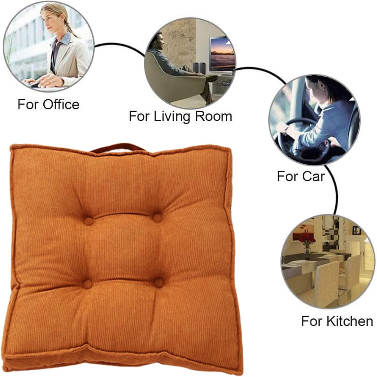 Breathable Chair Cushion with Handle and Non-Slip Design