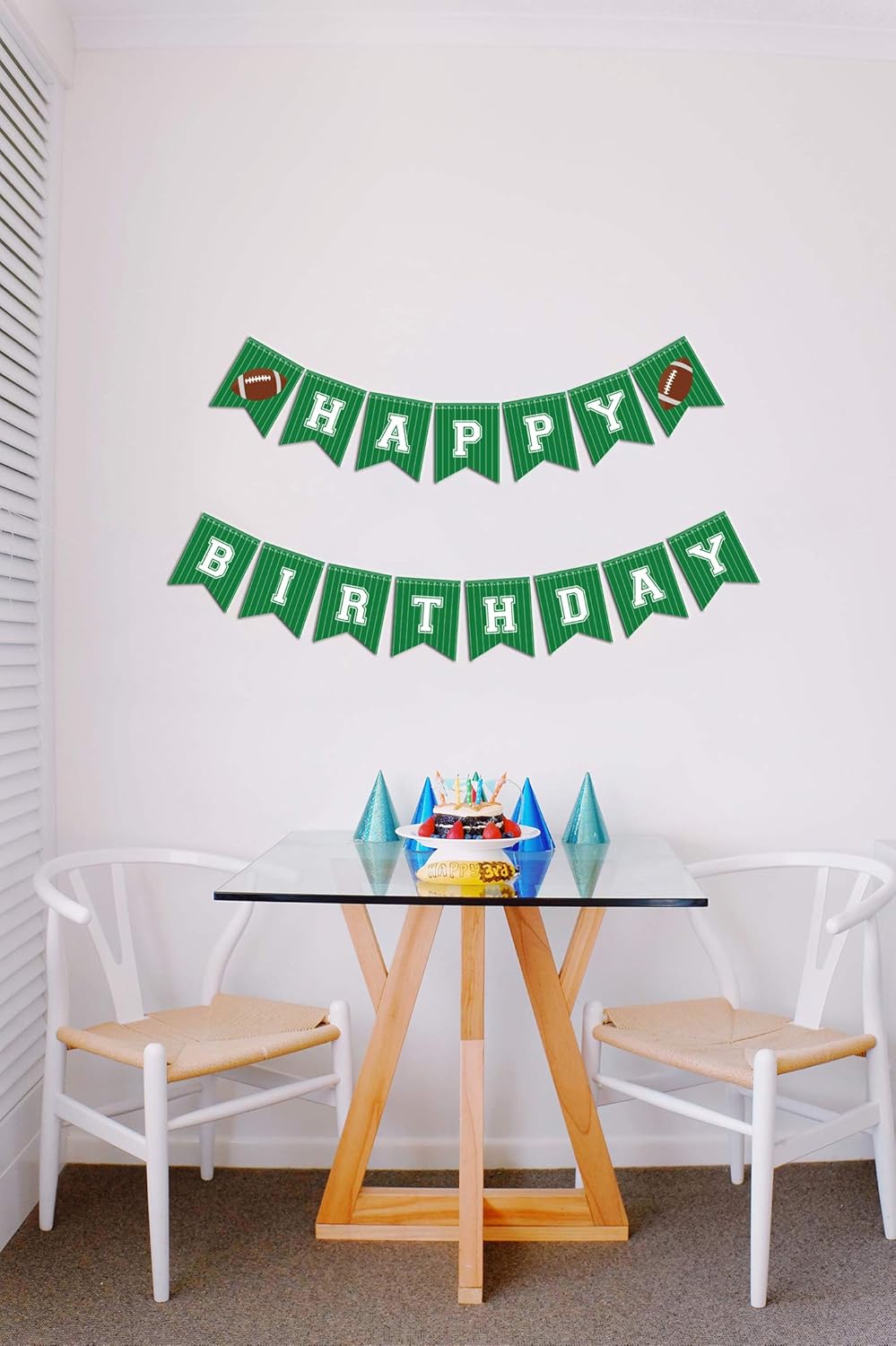 Football Birthday Banner Happy Bday Party Decoration