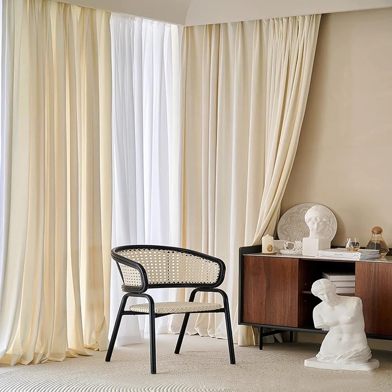 LETAU Velvet Blackout Curtains 52x102 Set of 2