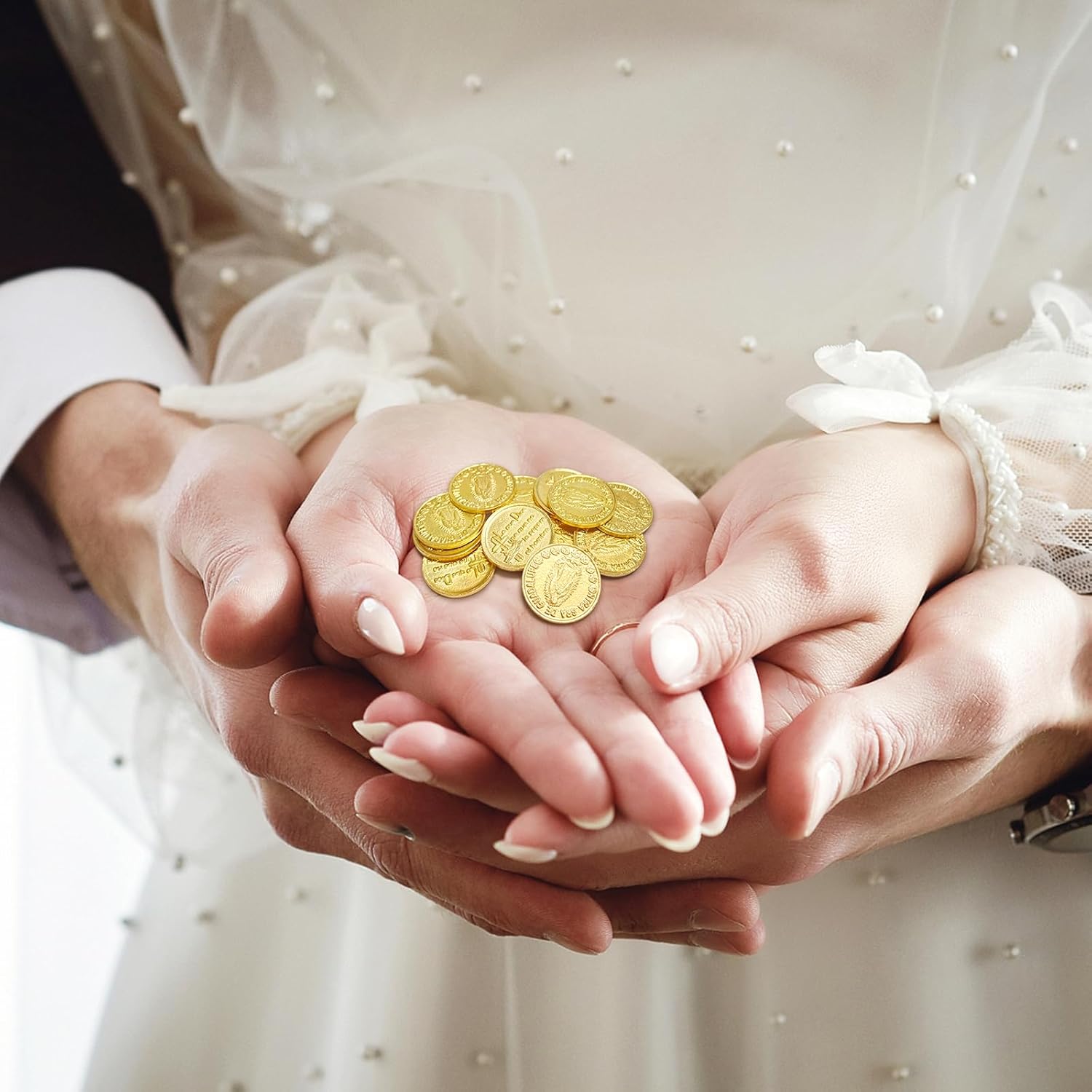 Catholic Wedding Arras Coins Set with 13 Gold Virgen of Guadalupe Coins