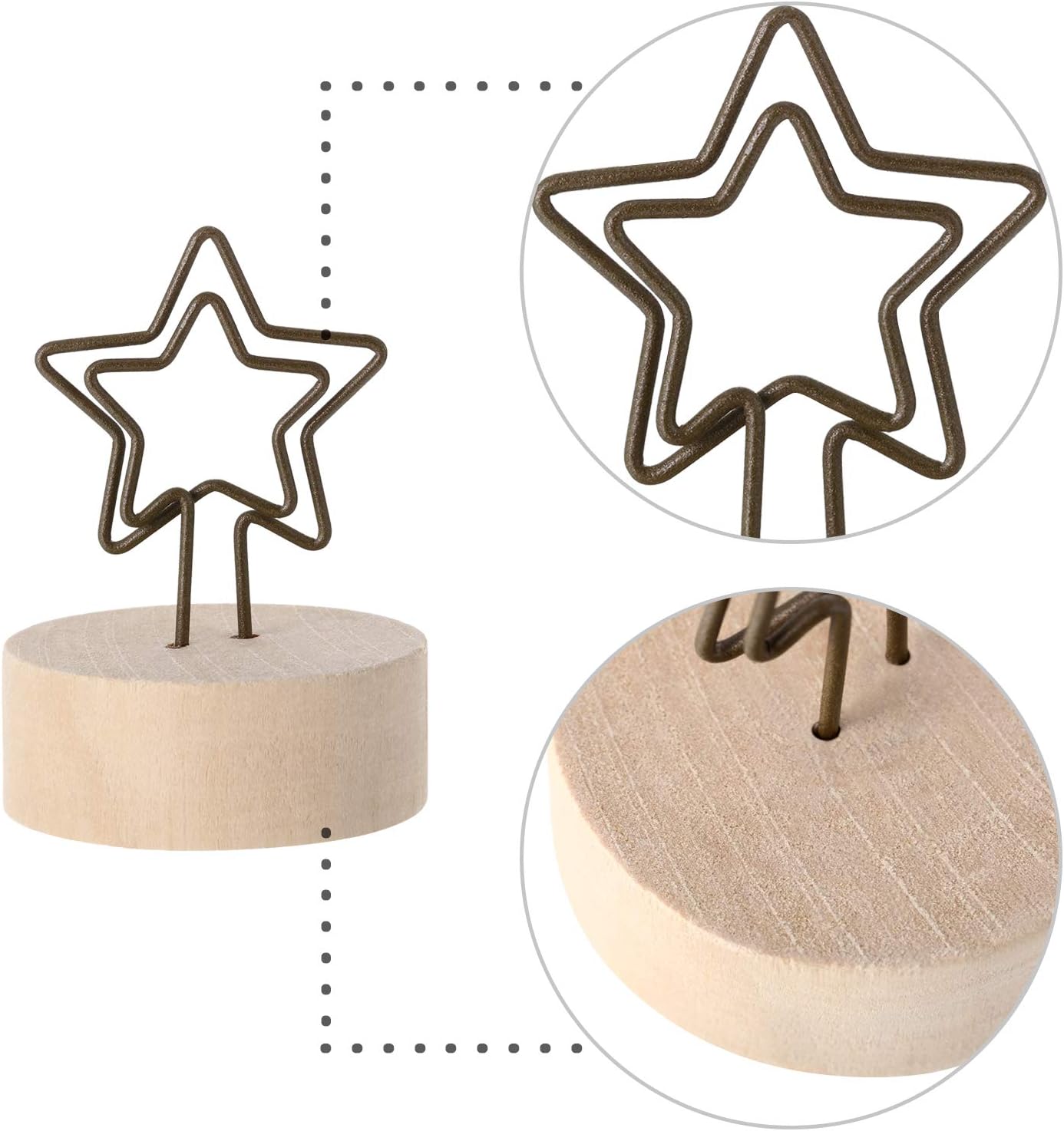 Yaomiao 15 Pack Wooden Base Place Card Holders