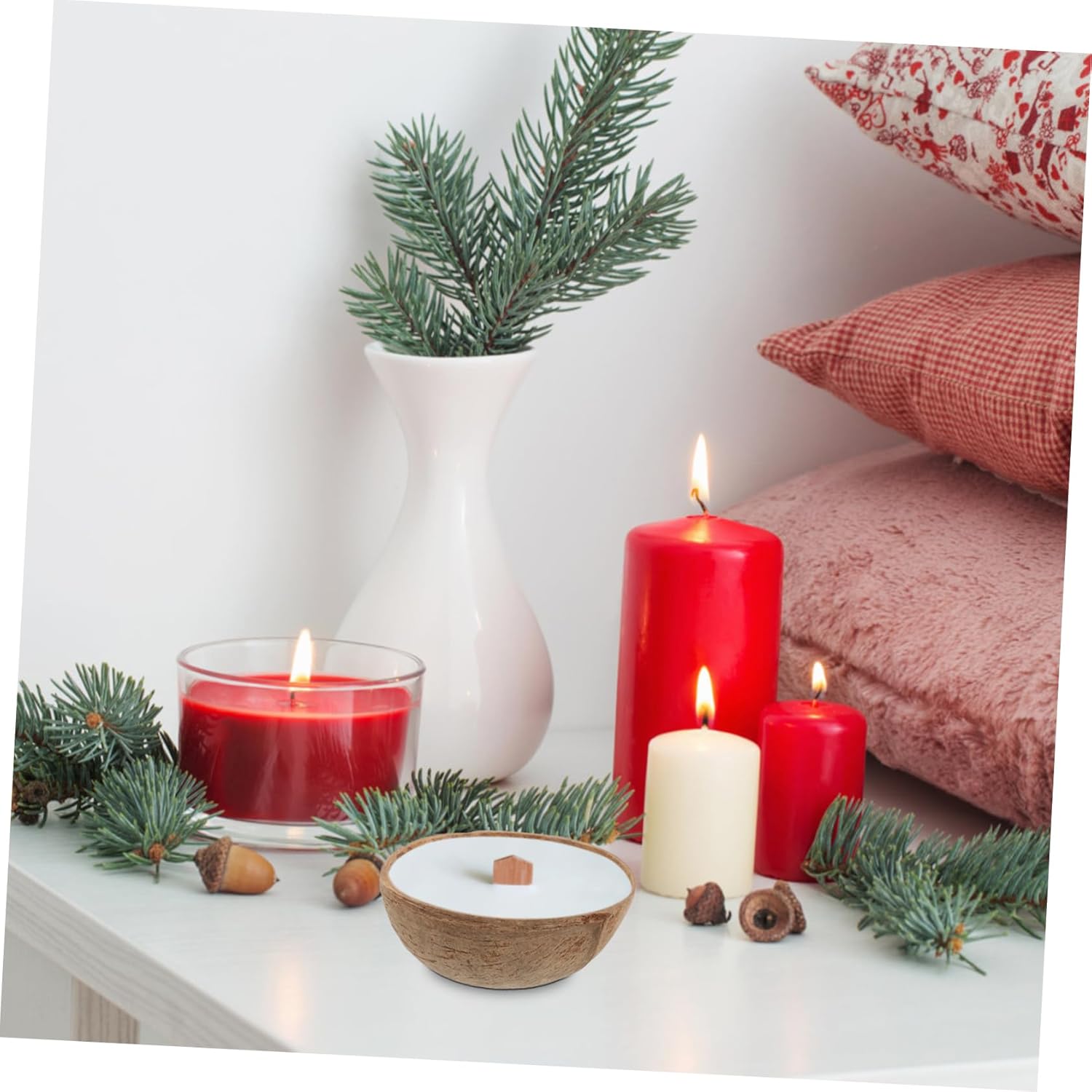 SEWOART Coir Candle Bowl DIY Holder Storage Jar