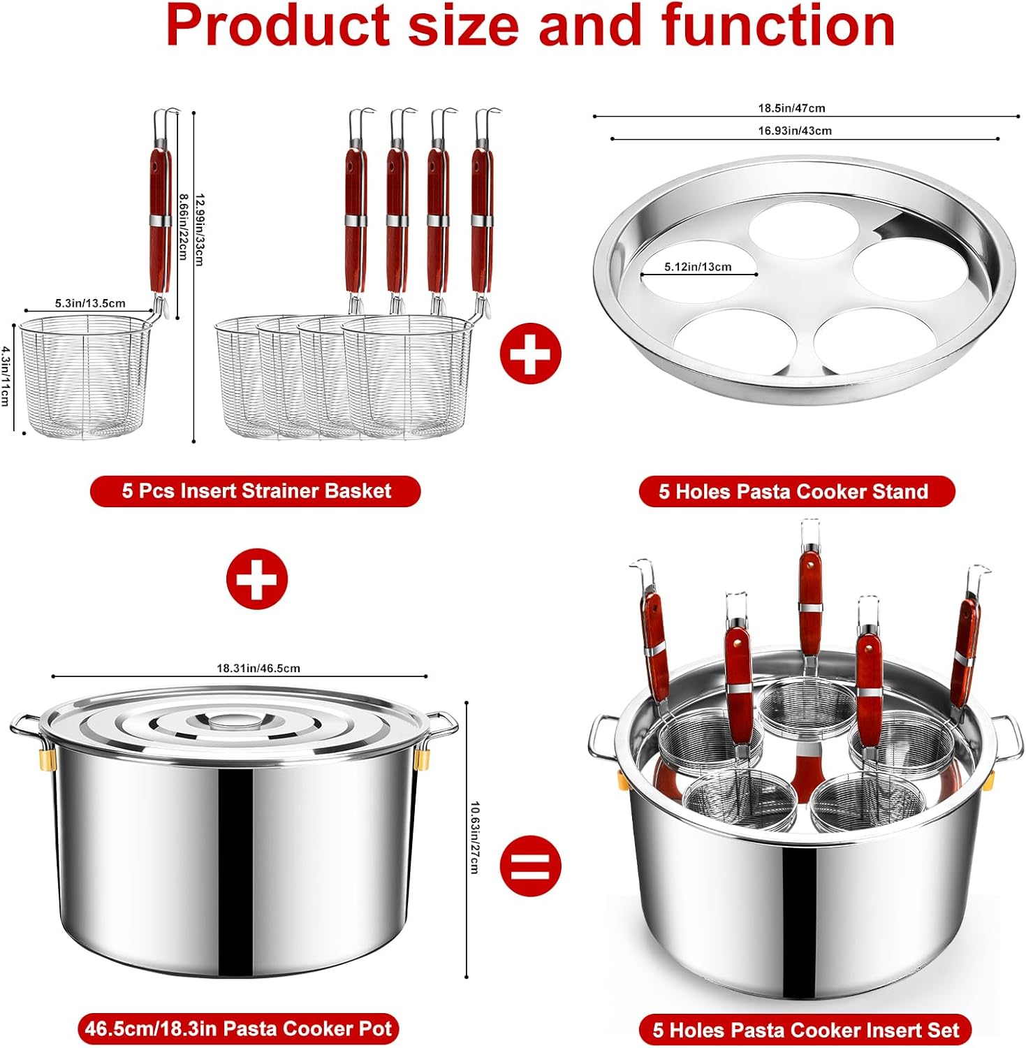 SATBIR Pasta Cooker Insert Set Stainless Steel