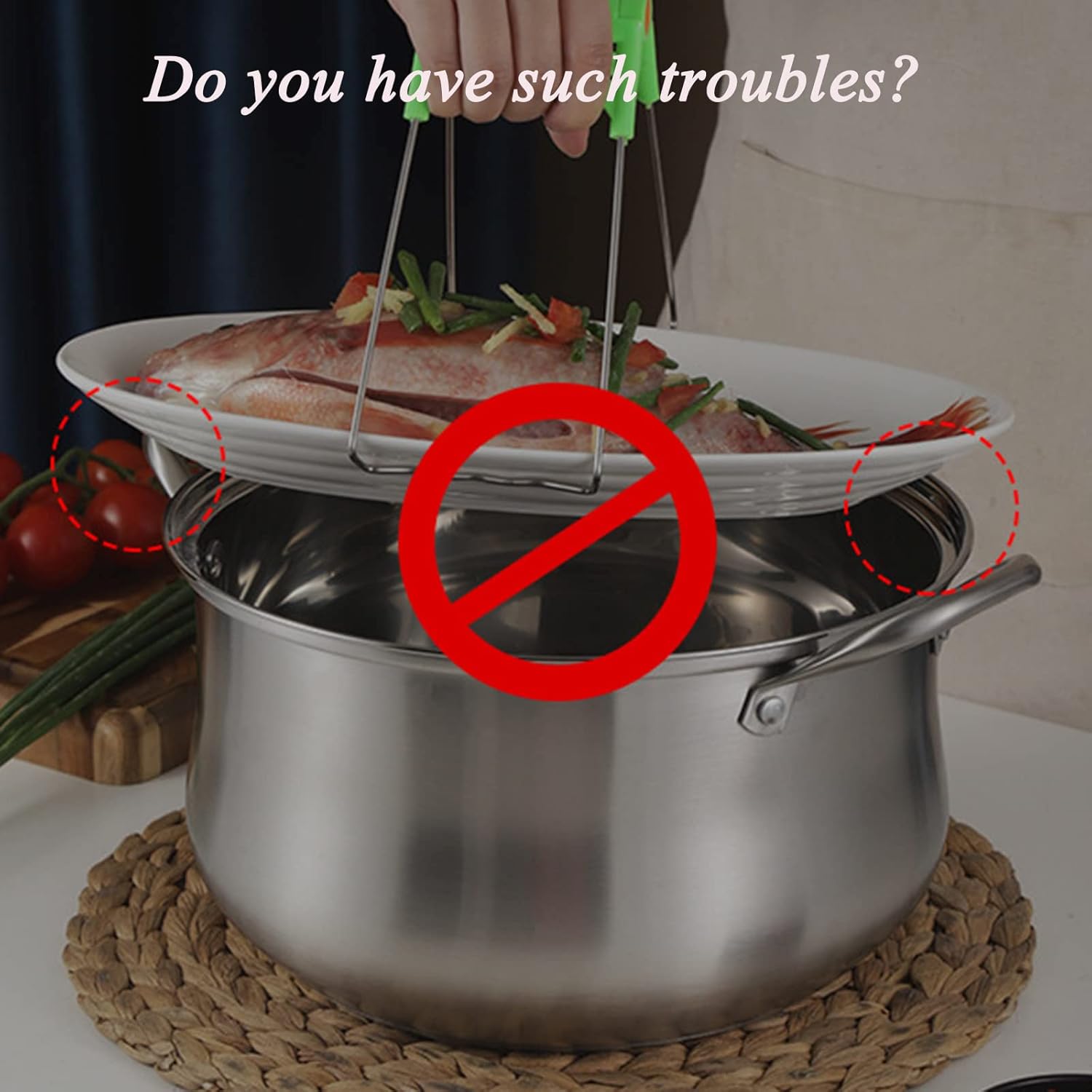 Stainless Steel Multi-Use Roasting Pan with Rack and Double Layer