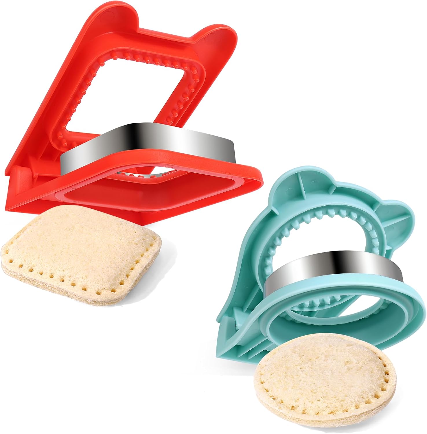 Vodolo Crustless Sandwich Maker with 2 Cutters for Kids Lunch