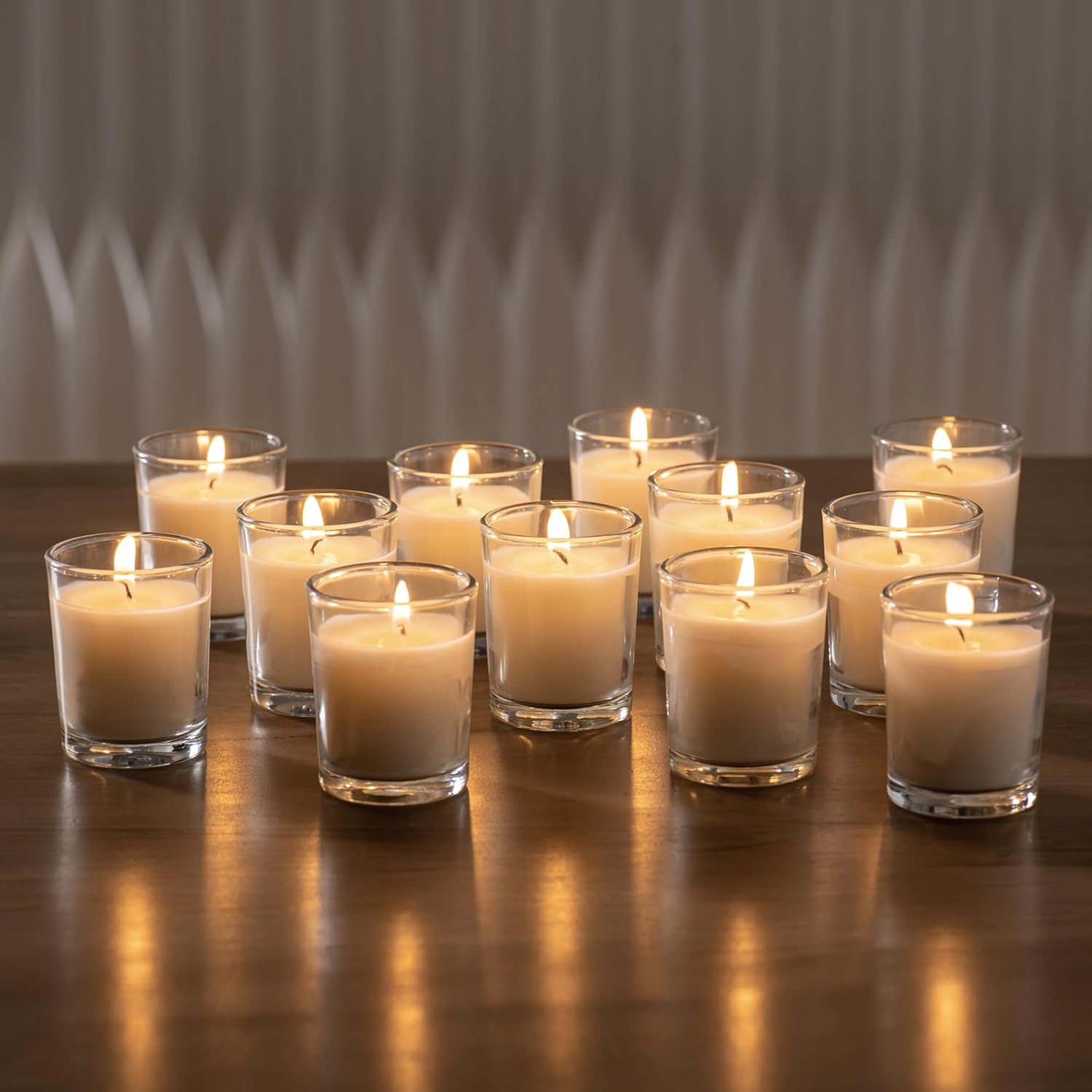 Housecret 24 Pack Warm White Unscented Votive Candles