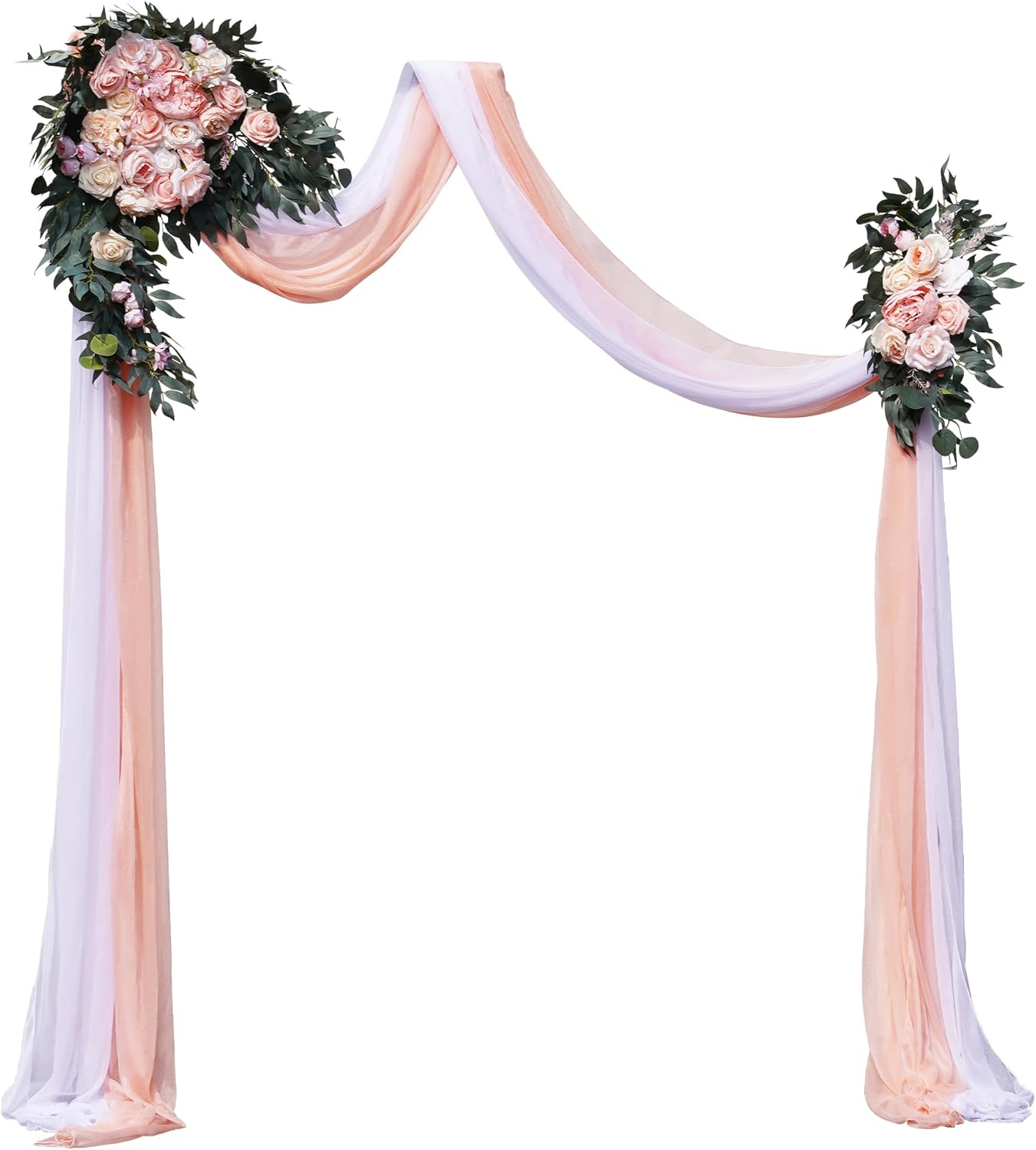 Fonyick Wedding Arch Flowers with Draping Fabric Set of 4