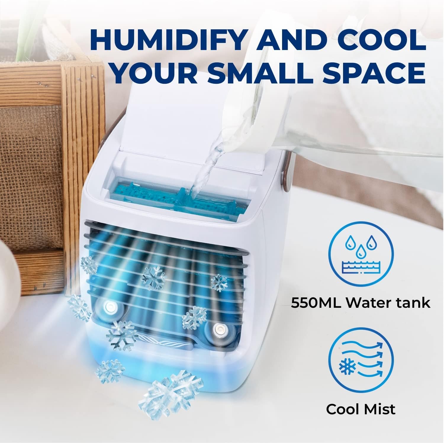 ChillWell 20 Evaporative Air Cooler - 4-Speed Portable Coolers with Humidifier