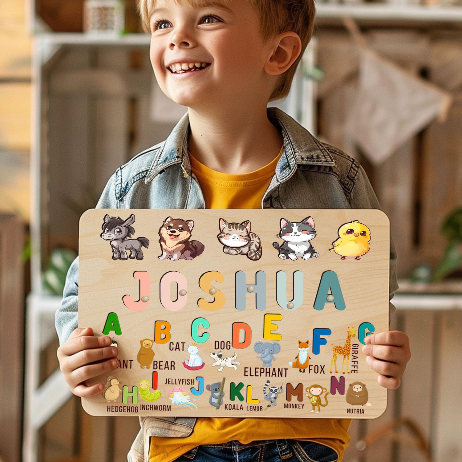 Personalized Wooden Name Puzzle for Toddlers