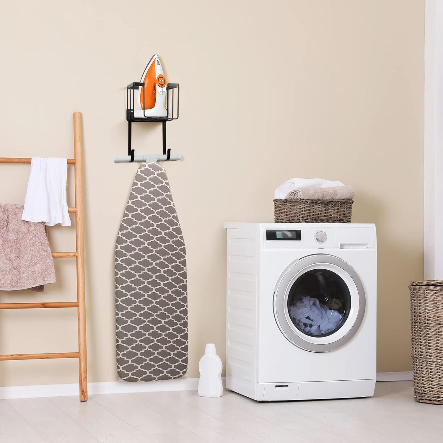 ORLESS Ironing Board Wall Mount Hanger Black