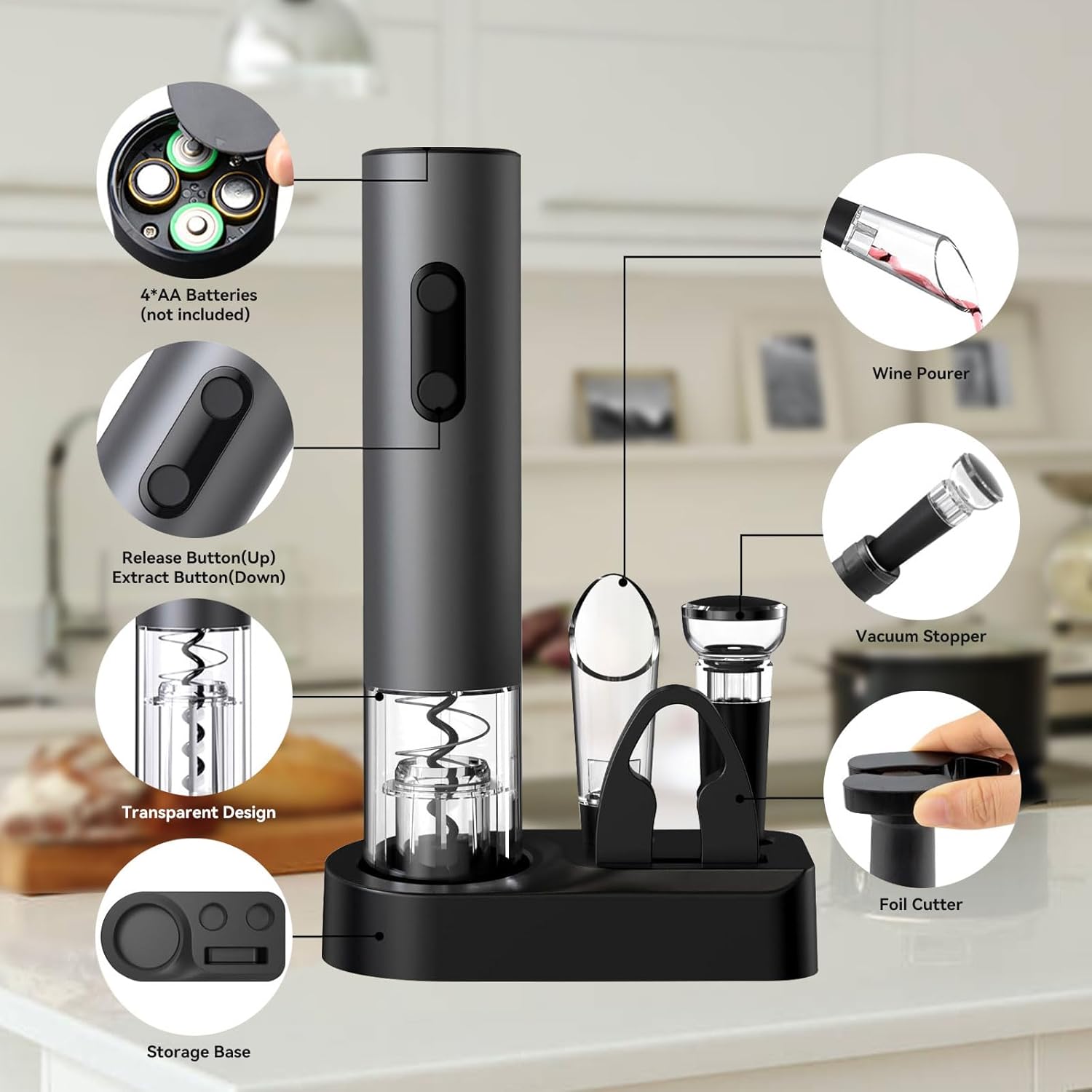 5-in-1 Electric Wine Bottle Opener Gift Set