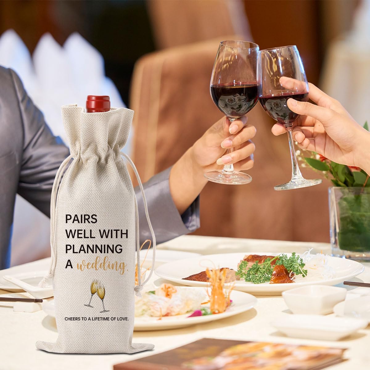YUANHAO Wine Bag with Drawstring Setup