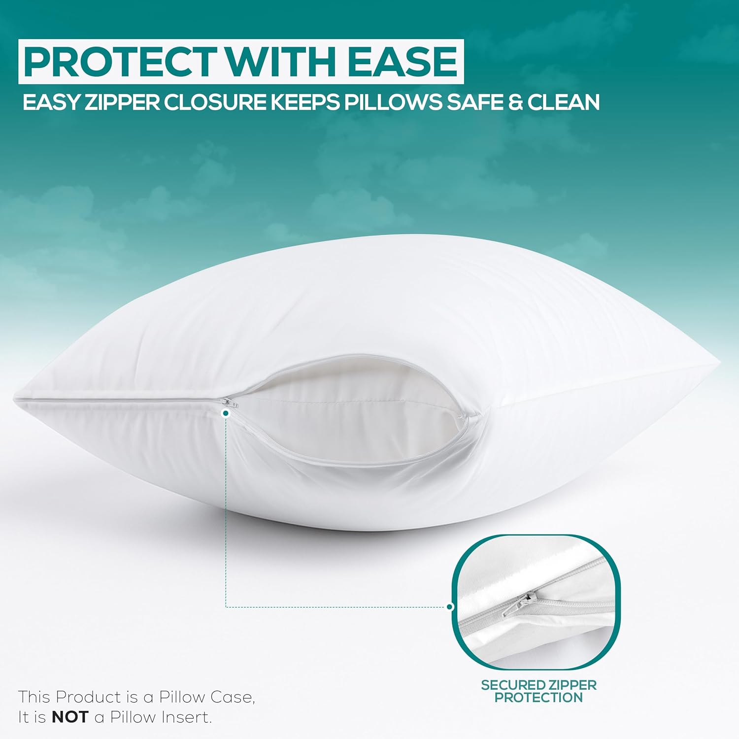 Utopia Bedding Waterproof Pillow Protectors Queen Size 2 Pack White