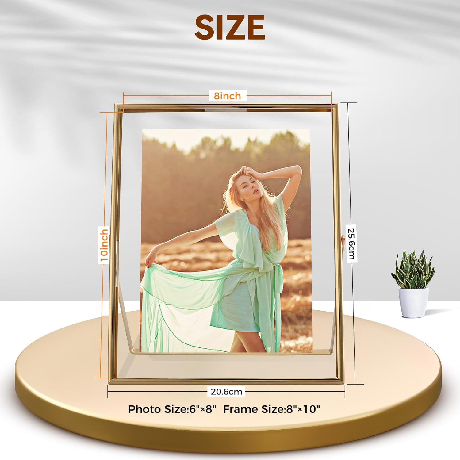 Gold Floating Frame 8x10 Inches Vertical