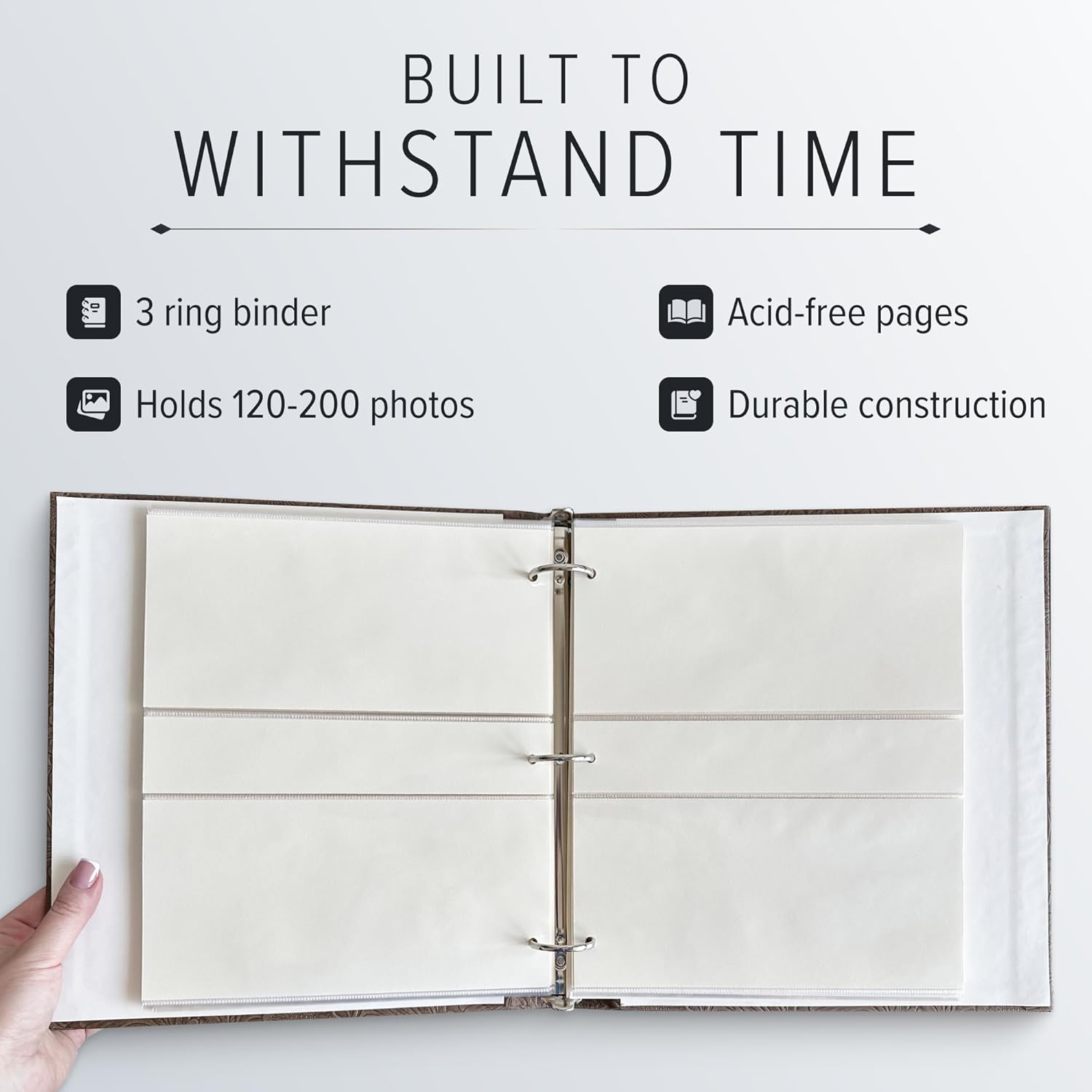 Gallery Leather Photo Album 4x6 with Slip-In Pockets and Writing Space