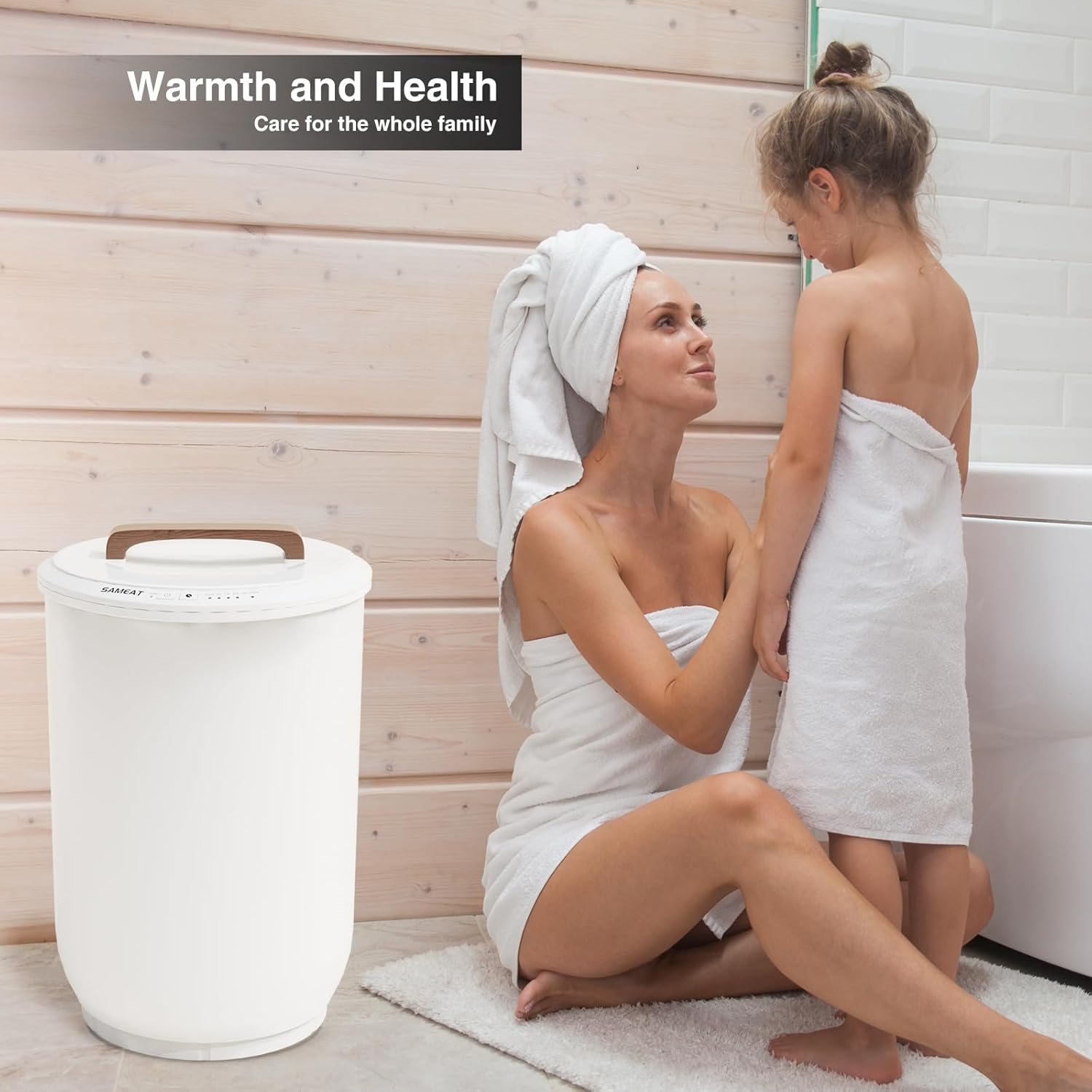 SAMEAT Heated Towel Warmer for Bath - 2 Towels Auto Shut Off