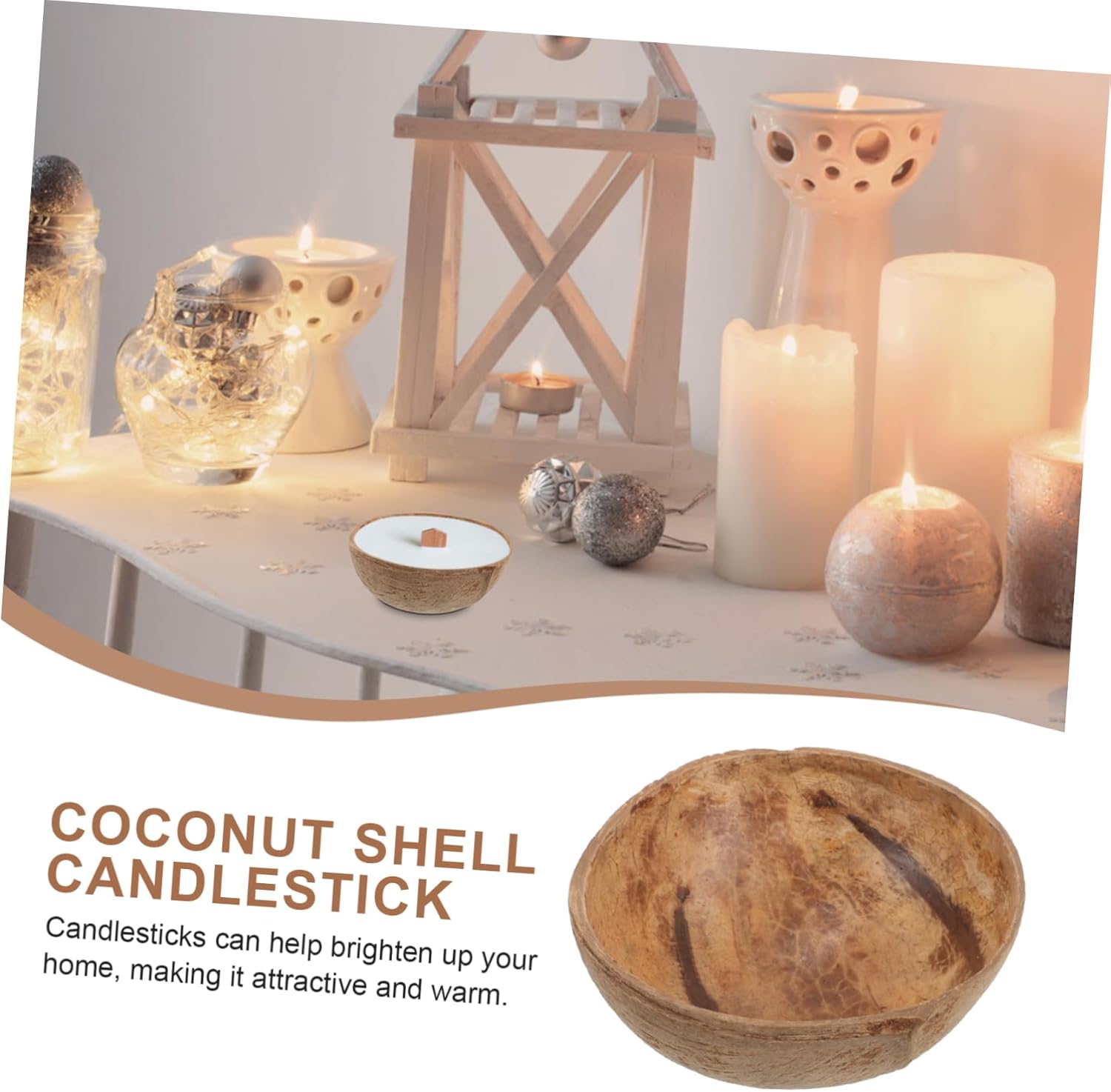 SEWOART Coir Candle Bowl DIY Holder Storage Jar