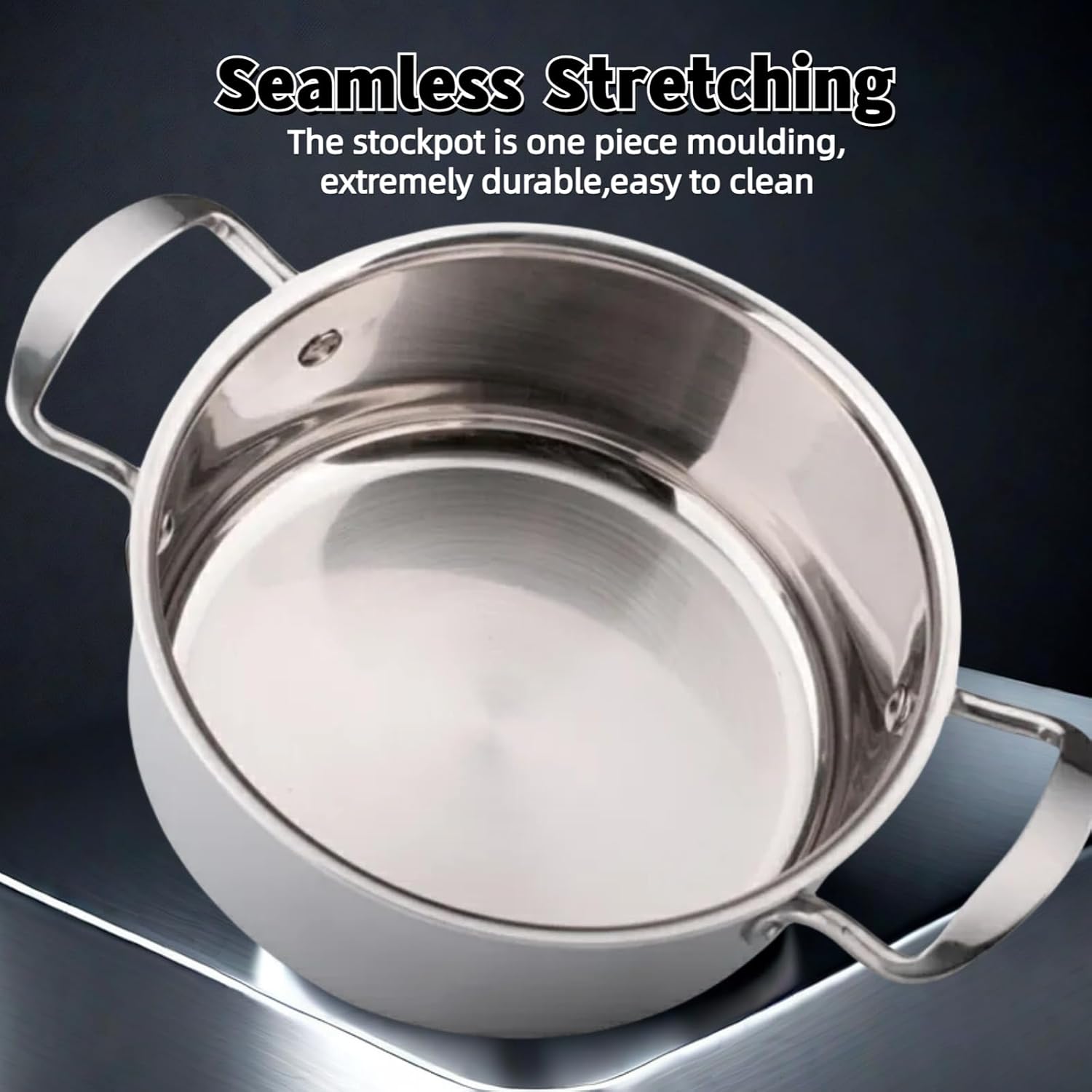 6-Quart Stainless Steel Stockpot with Tempered Glass Lid