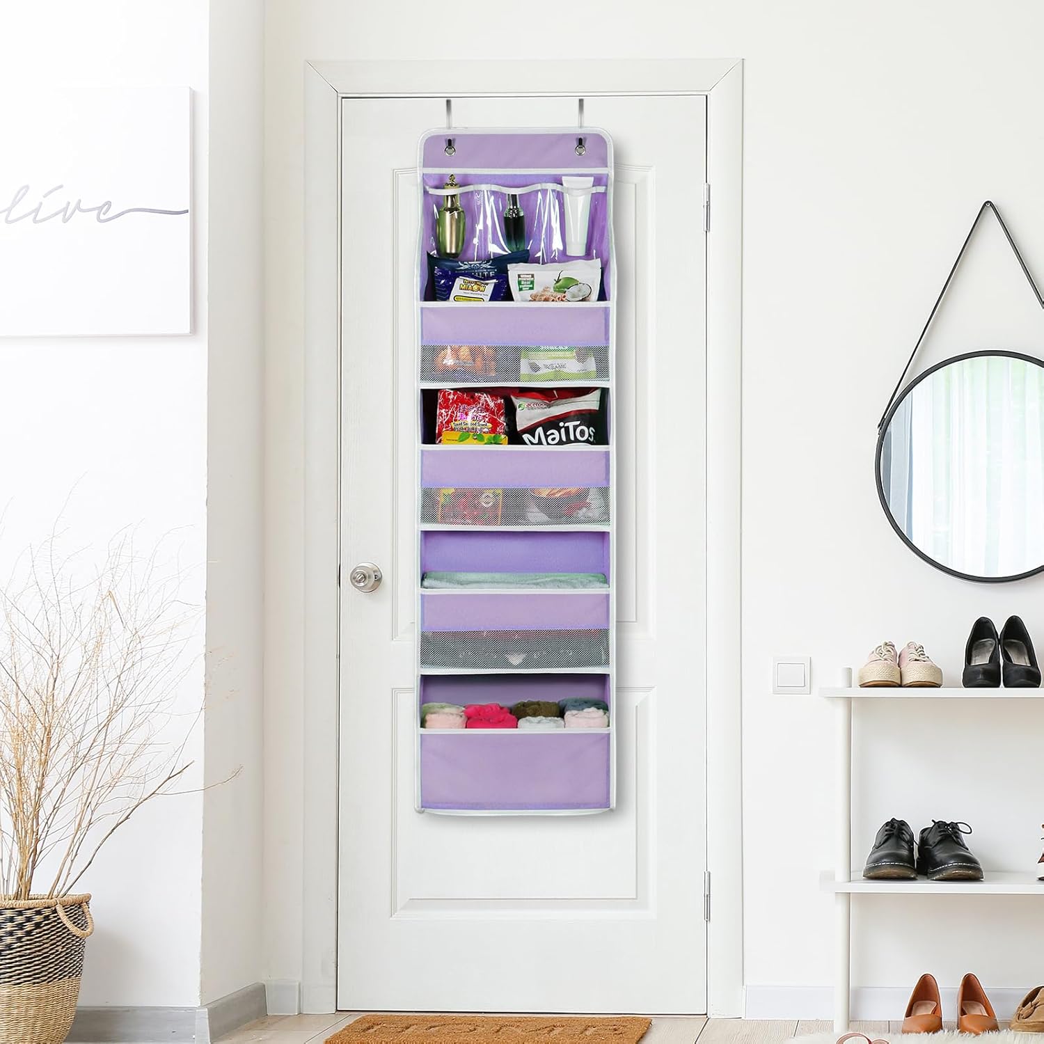 Univivi 5 Shelf Door Hanging Storage Organizer Purple