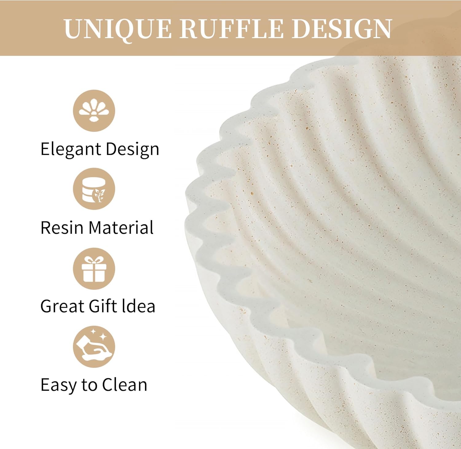 Hanobe Centerpiece Bowl Decor with Ruffle Edge