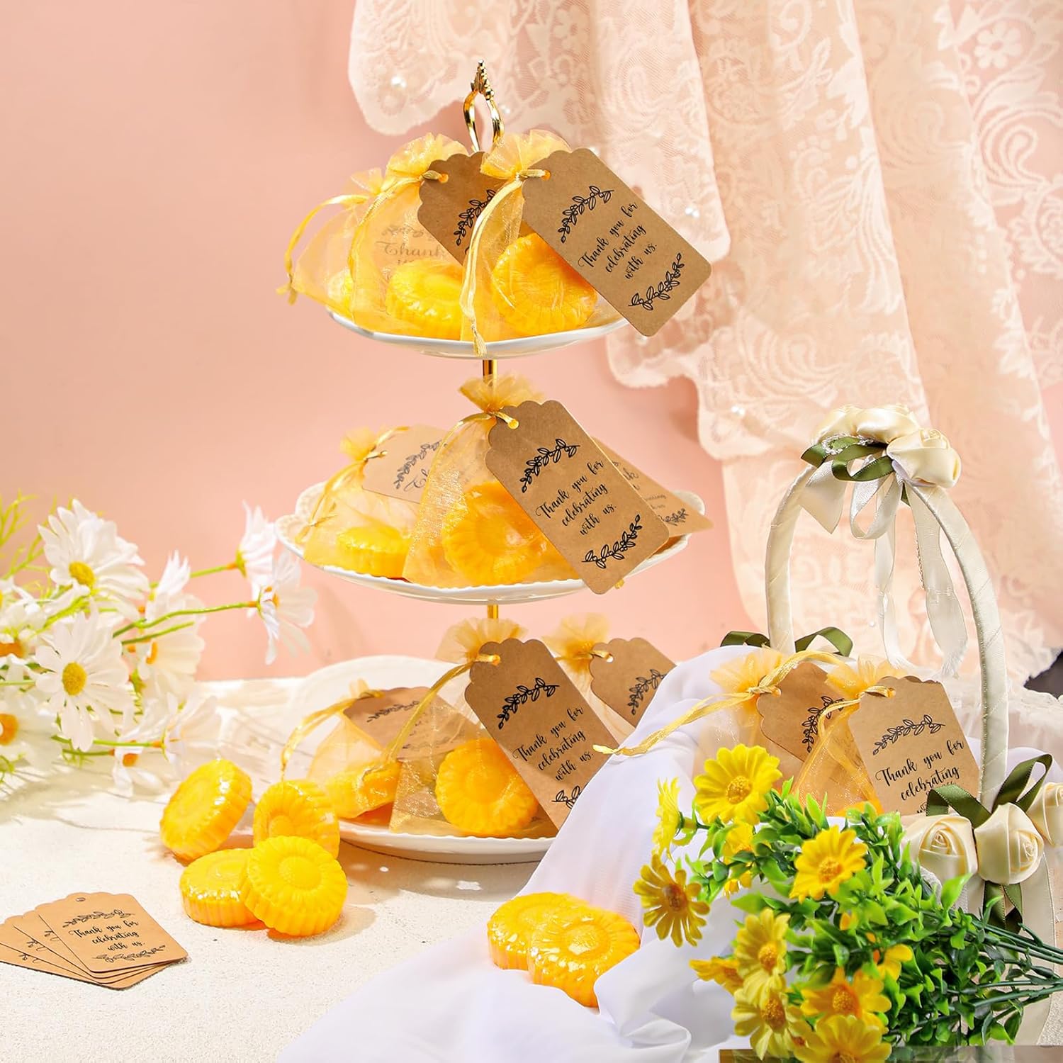 Demissle 50 Piece Sunflower Soap Favors