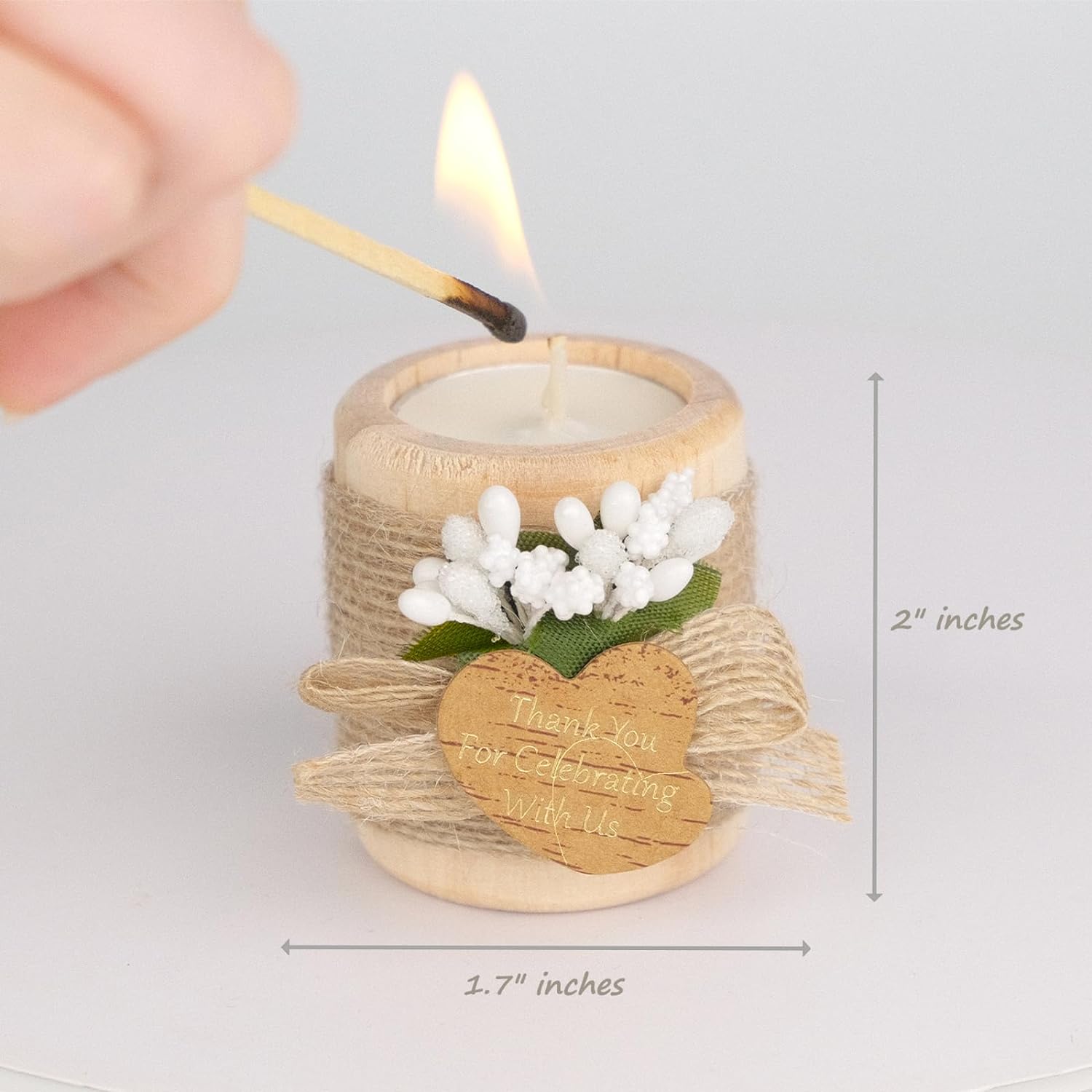 HiHas 12PCS Wooden Tealight Candle Holders Wedding Favors