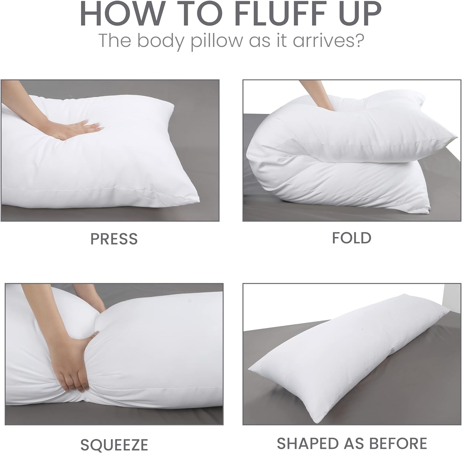 Utopia Bedding Full Body Pillow for Adults White 20 x 54 Inch