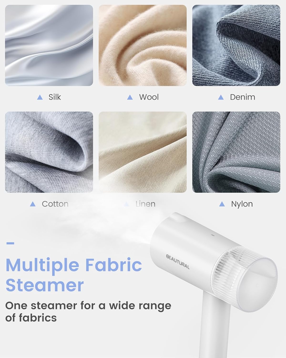 BEAUTURAL Portable Garment Steamer Foldable and Handheld