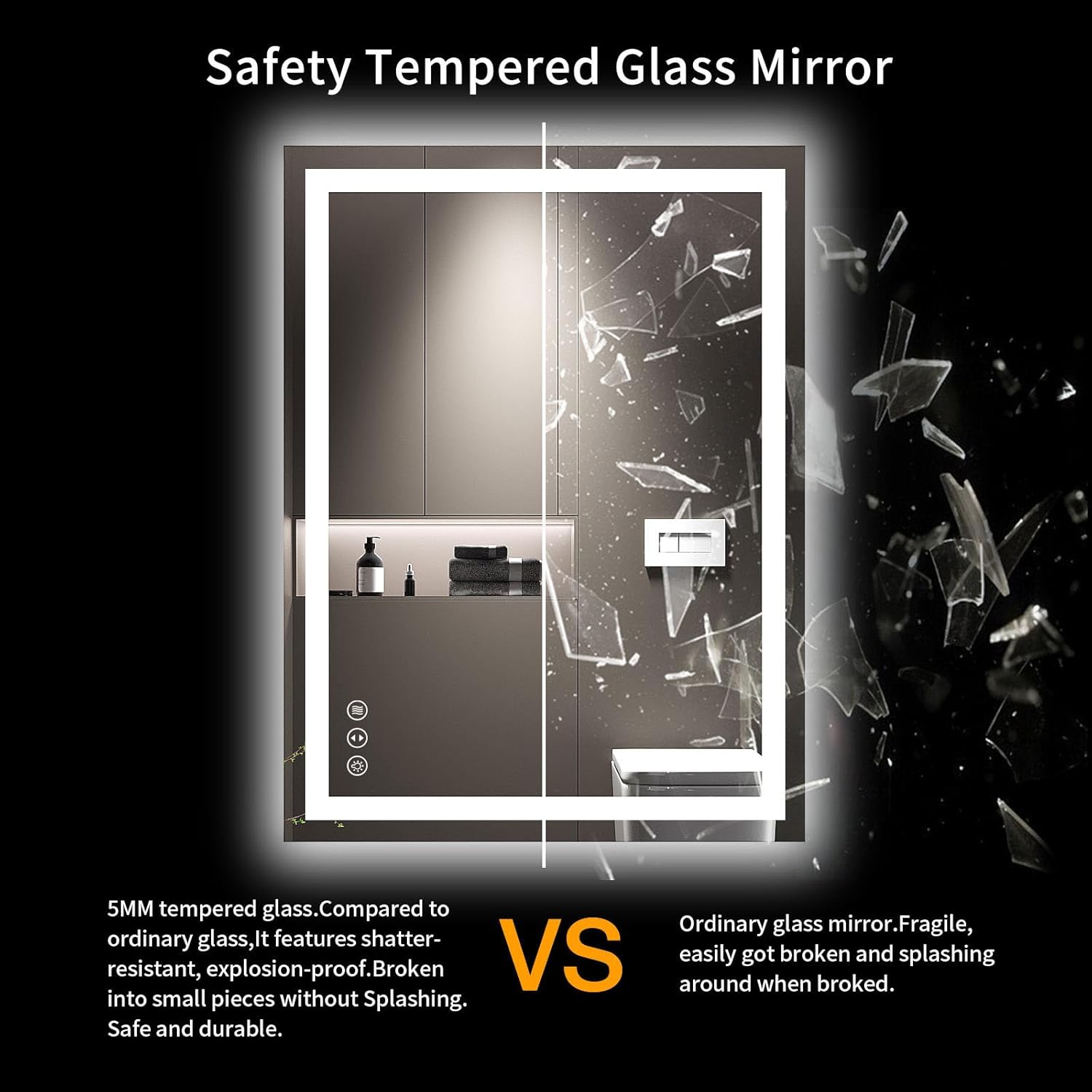 LOAAO 24X32 LED Bathroom Mirror with Lights and Anti-Fog