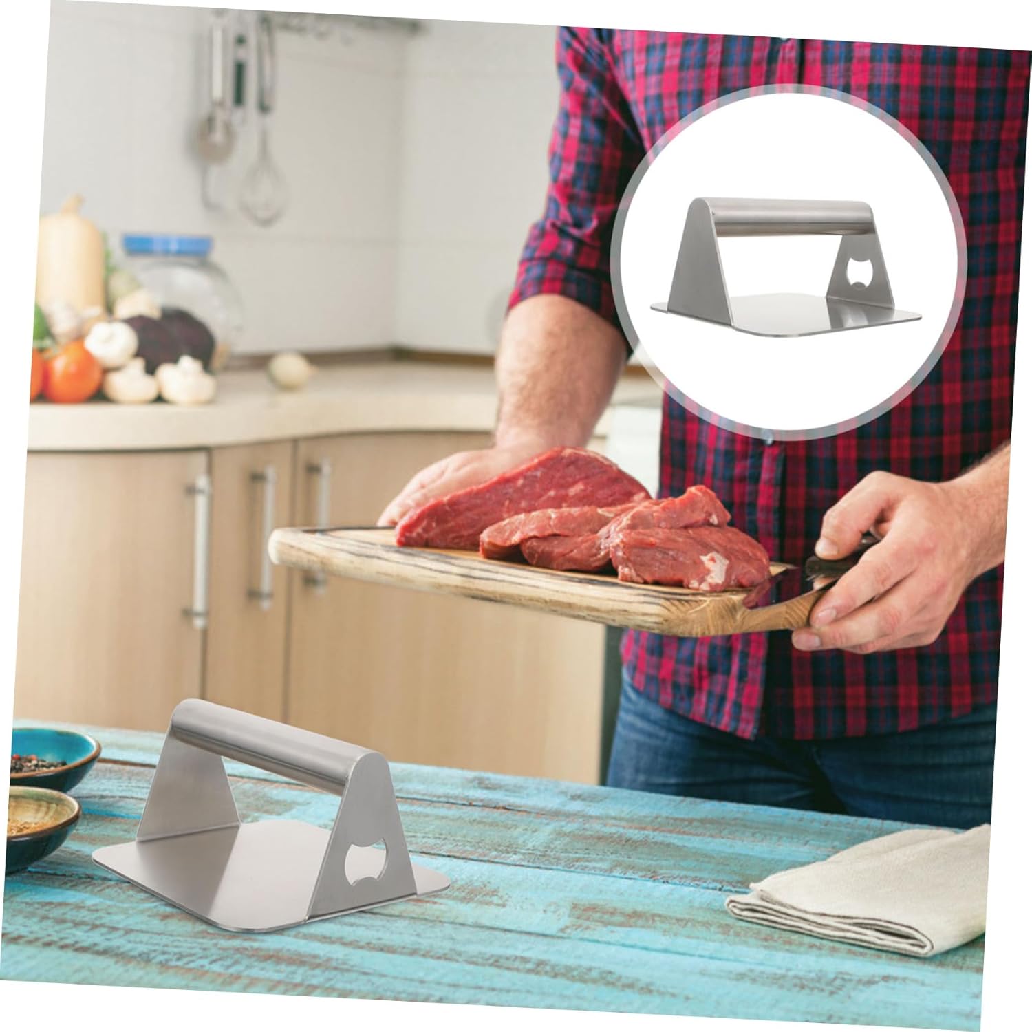 Toddmomy 1pc Stainless Steel Burger Press Kettle Opener