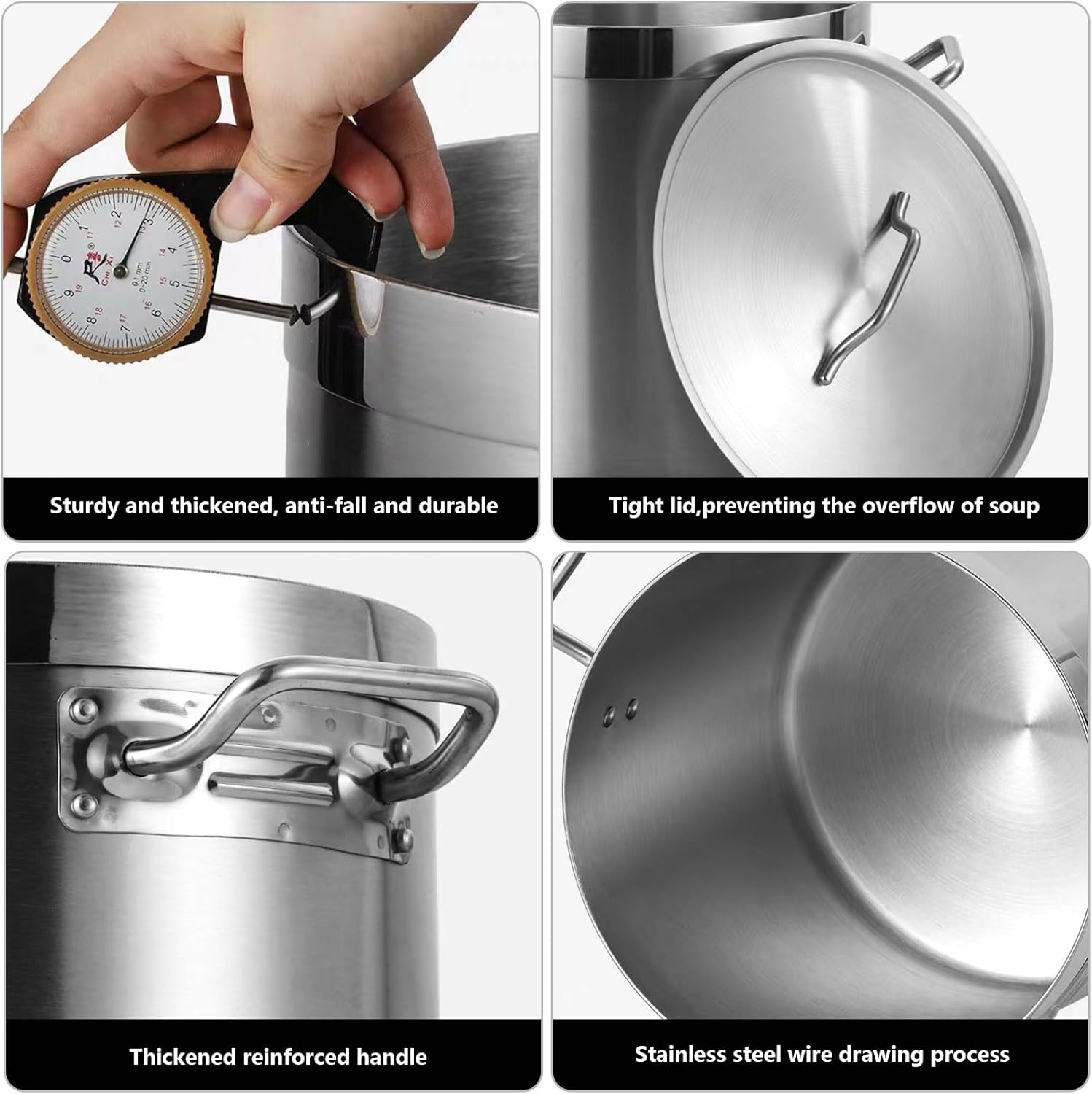 AIZYR 6L Stainless Steel Stock Pot with Lid 1
