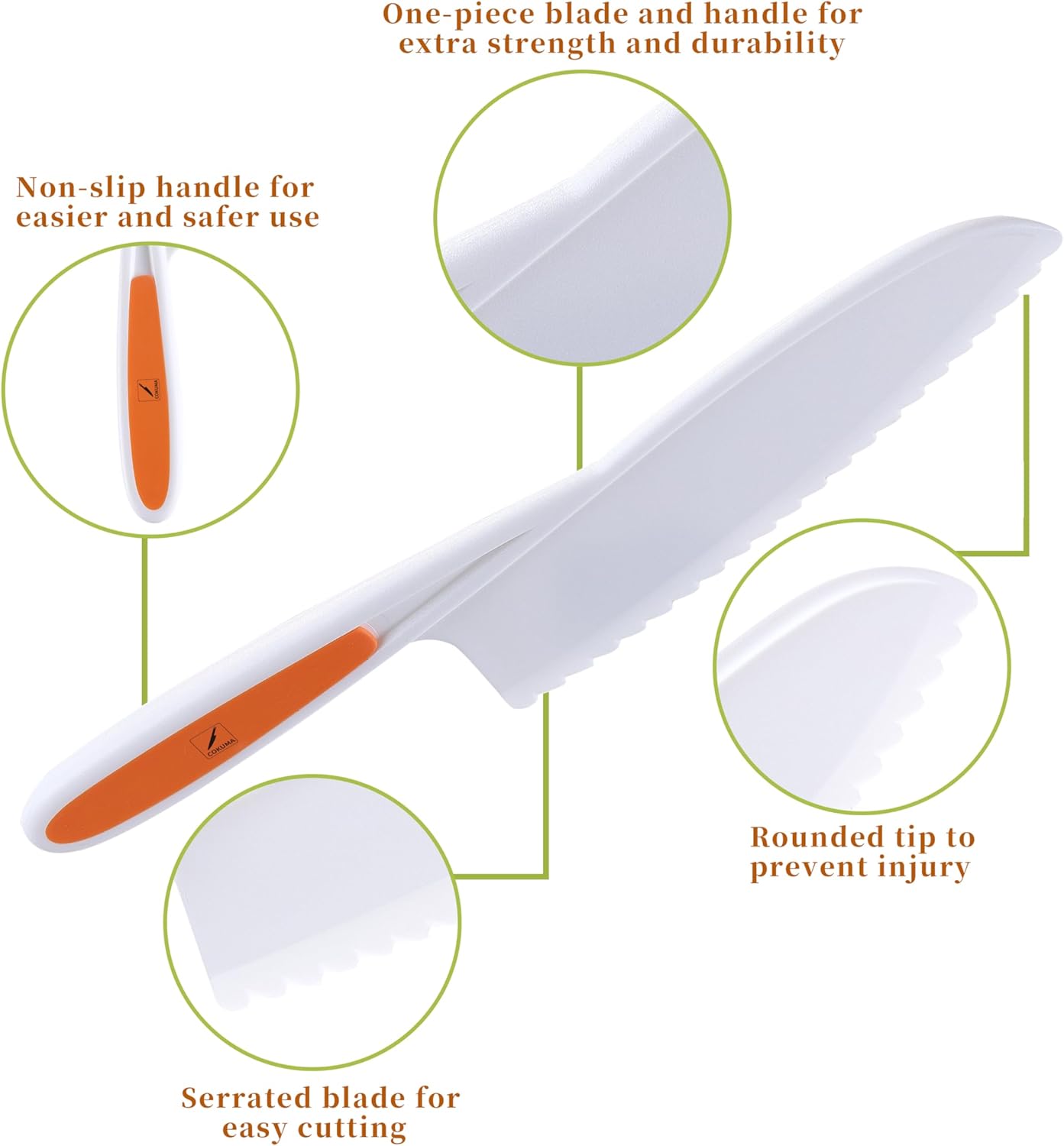 Toddler Knife Set with Serrated Edges for Safe Kids Cooking
