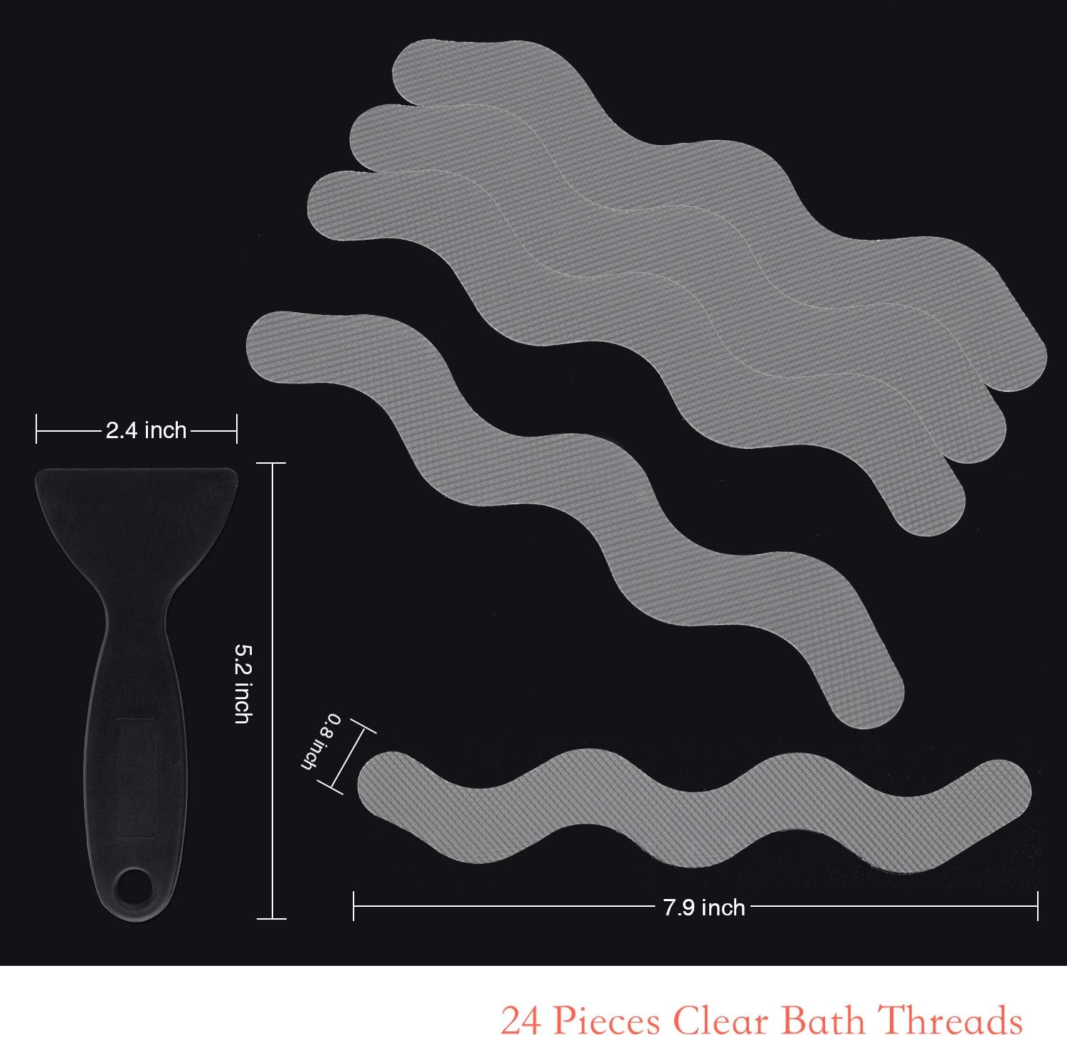 Secopad Anti Slip Shower Stickers 24PCS Gray