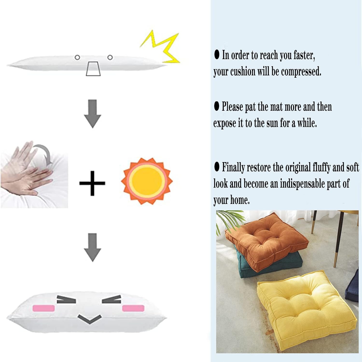 Breathable Chair Cushion with Handle and Non-Slip Design